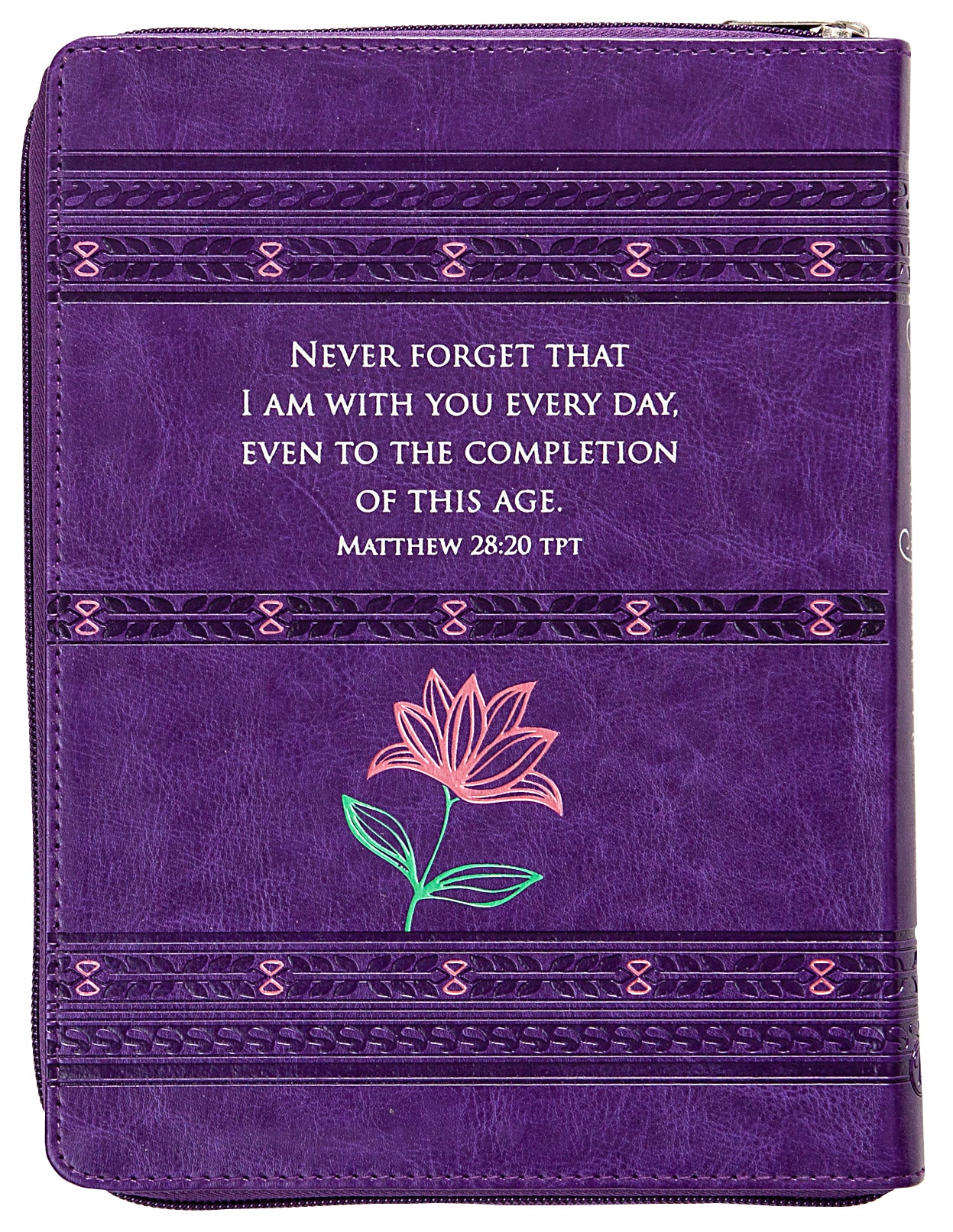 God is Always With Me Devotional Journal, Ziparound, Purple