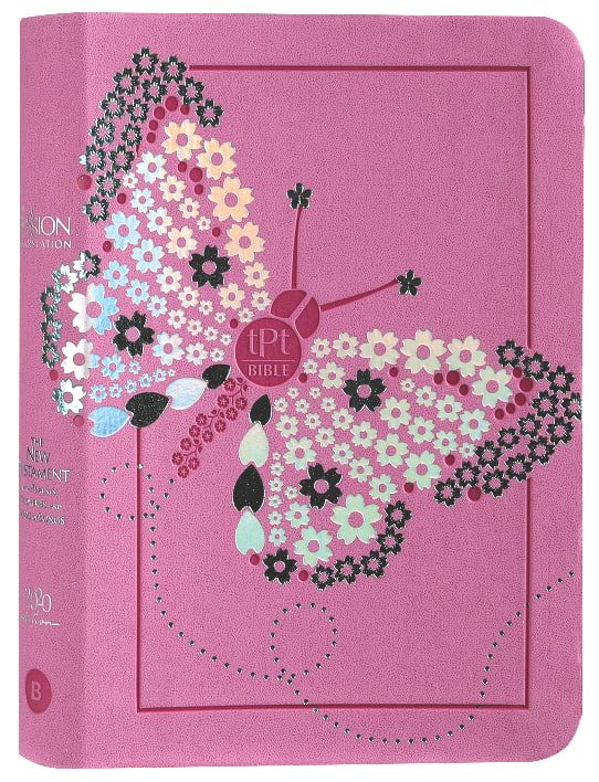 TPT New Testament Compact Youth Girls Butterfly Pink (With Psalms, Proverbs And The Song Of Songs)