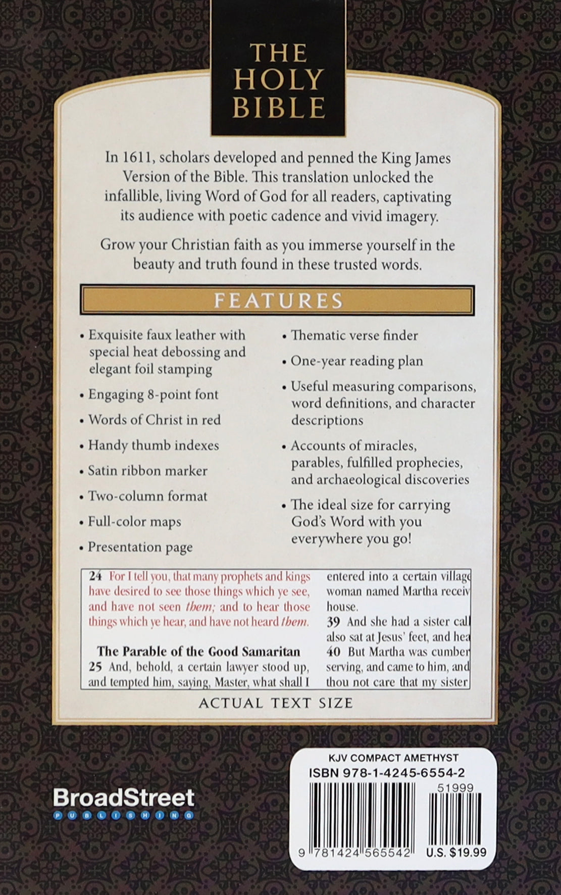 KJV Holy Bible Compact Amethyst (Red Letter Edition)