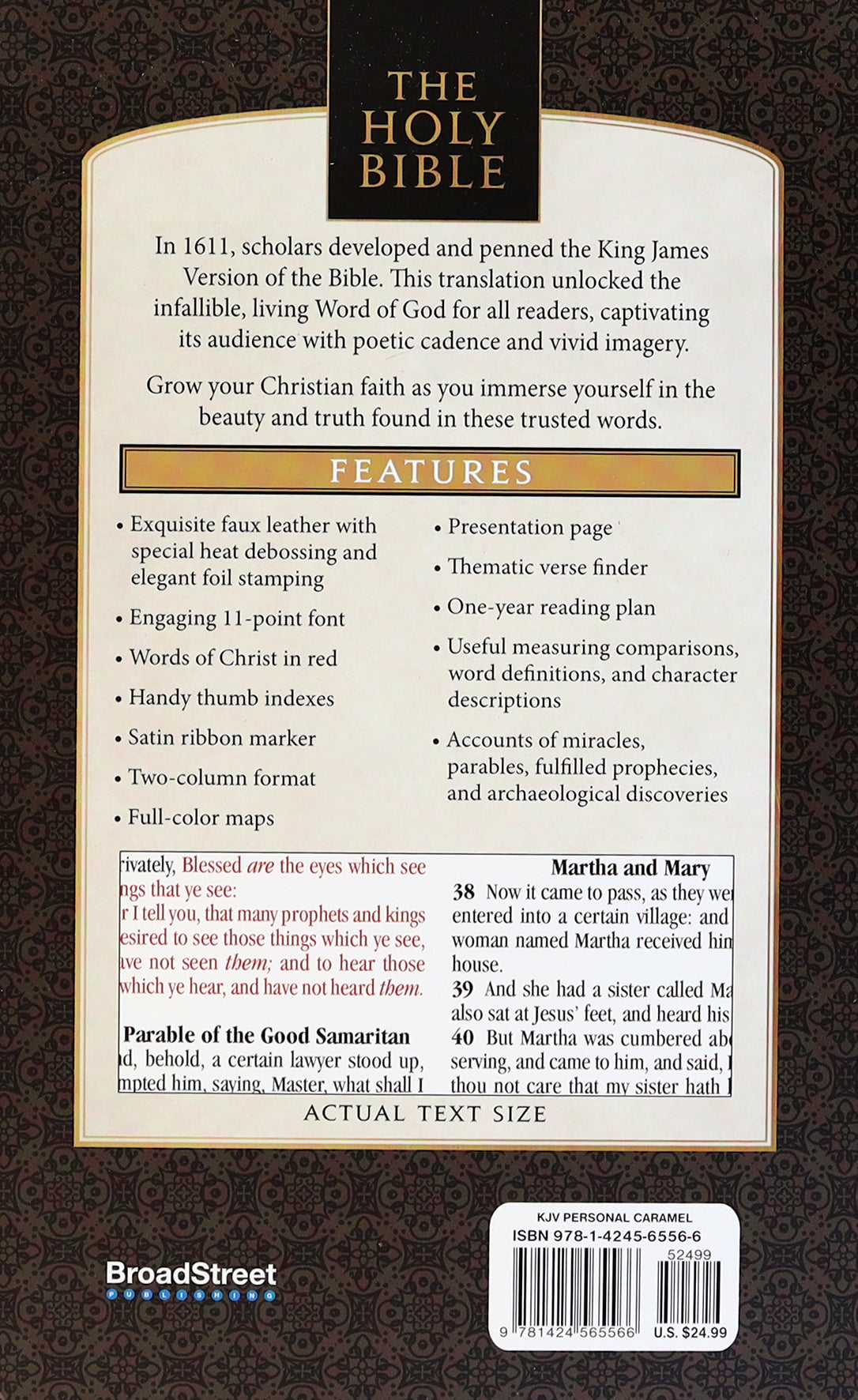 KJV Holy Bible Personal Caramel (Red Letter Edition)