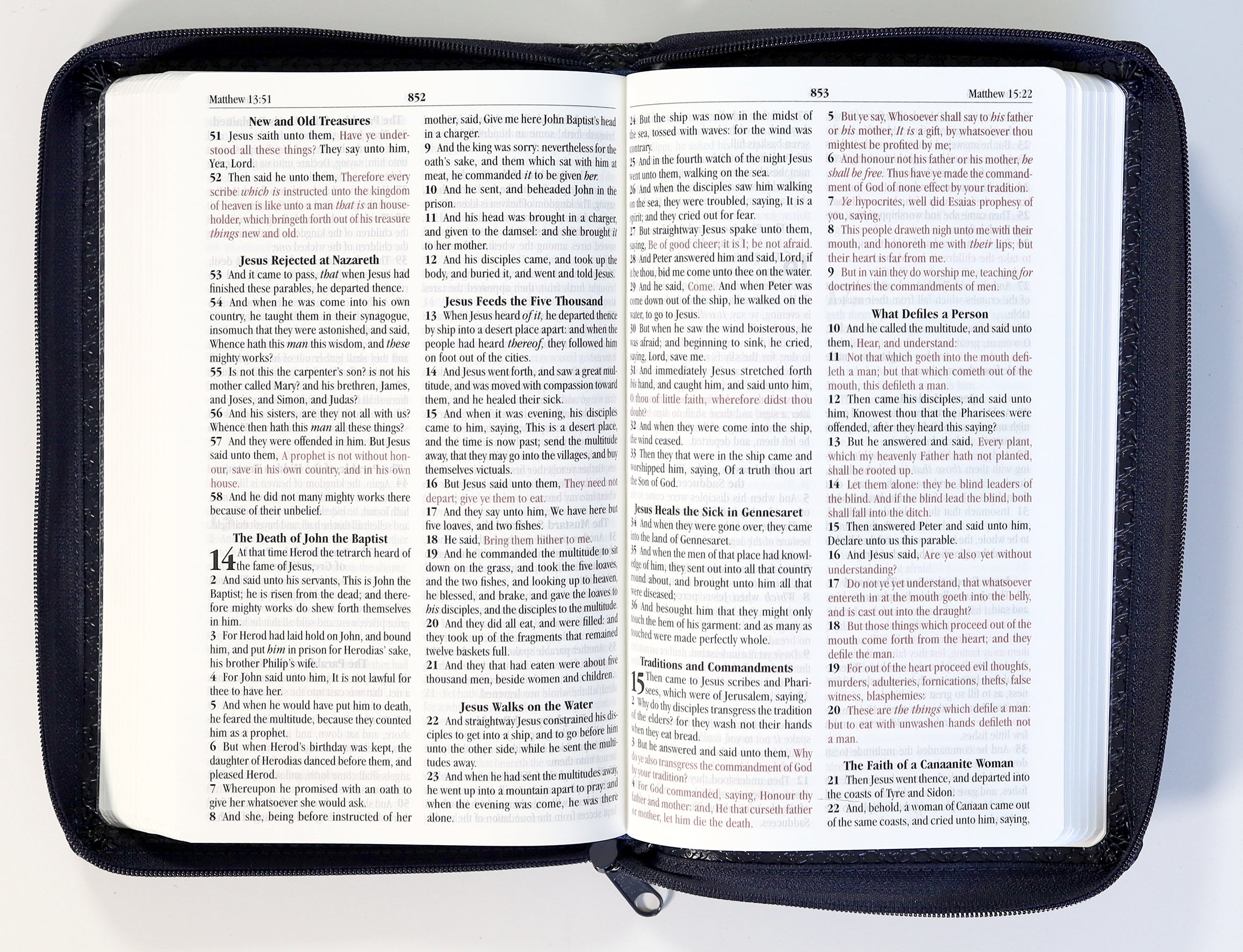 KJV Holy Bible Zip Midnight (Red Letter Edition)