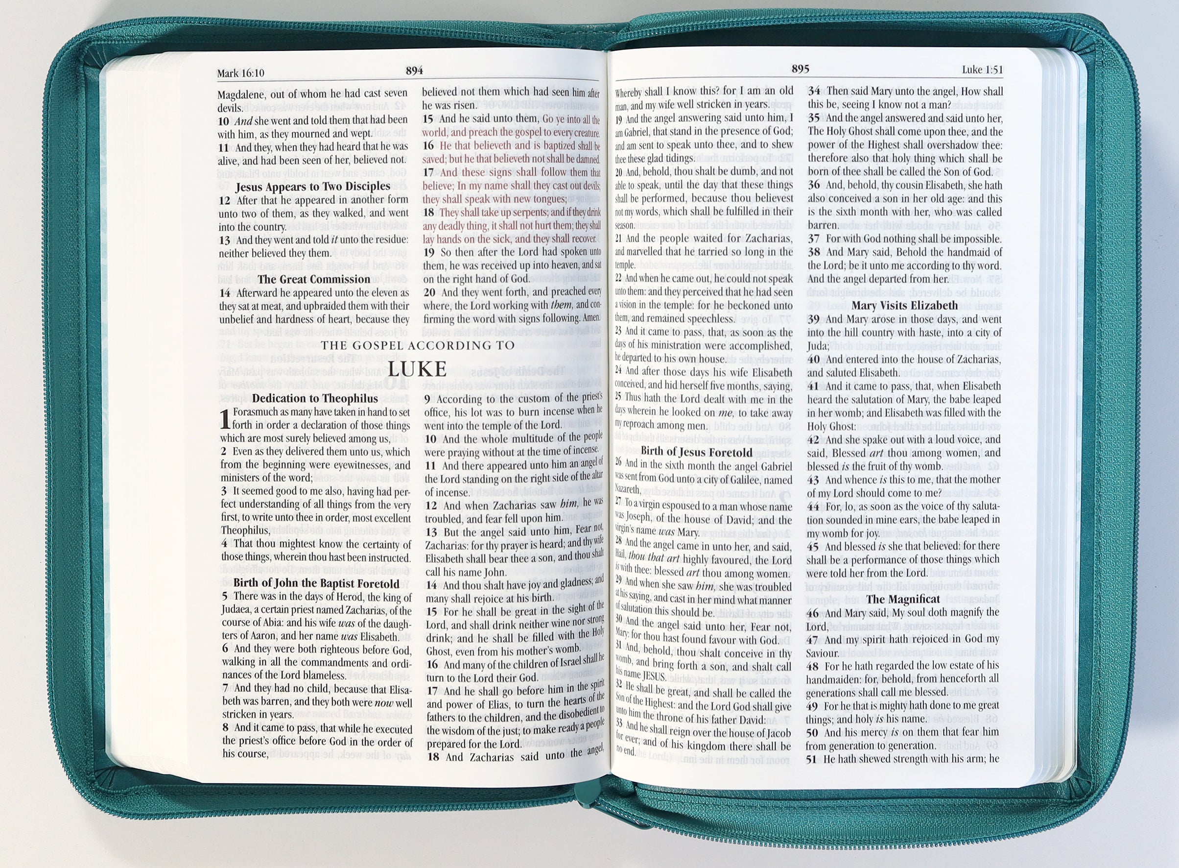 KJV Holy Bible Zip Turquoise (Red Letter Edition)
