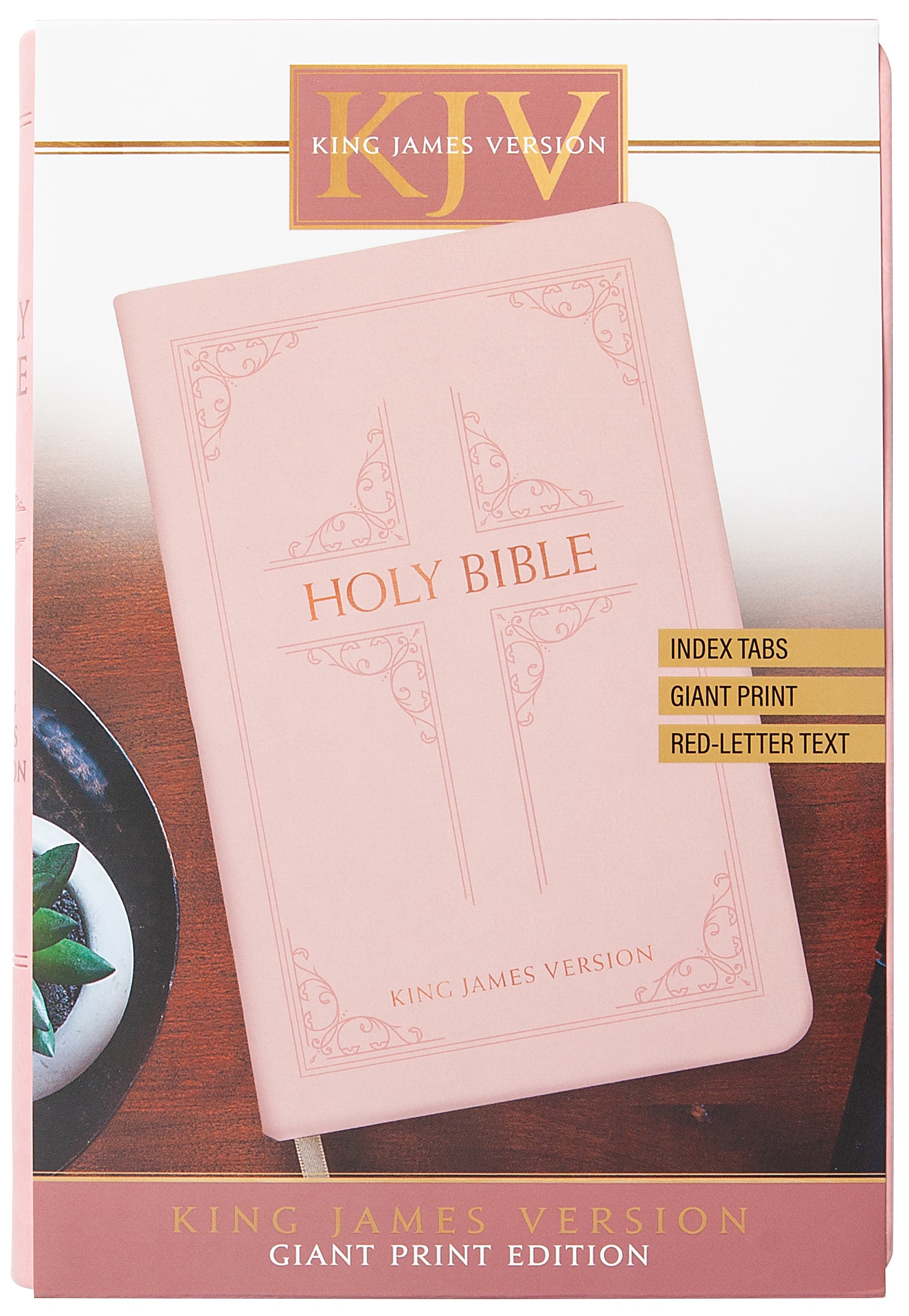 KJV Holy Bible Giant Print Blush Indexed (Red Letter Edition)