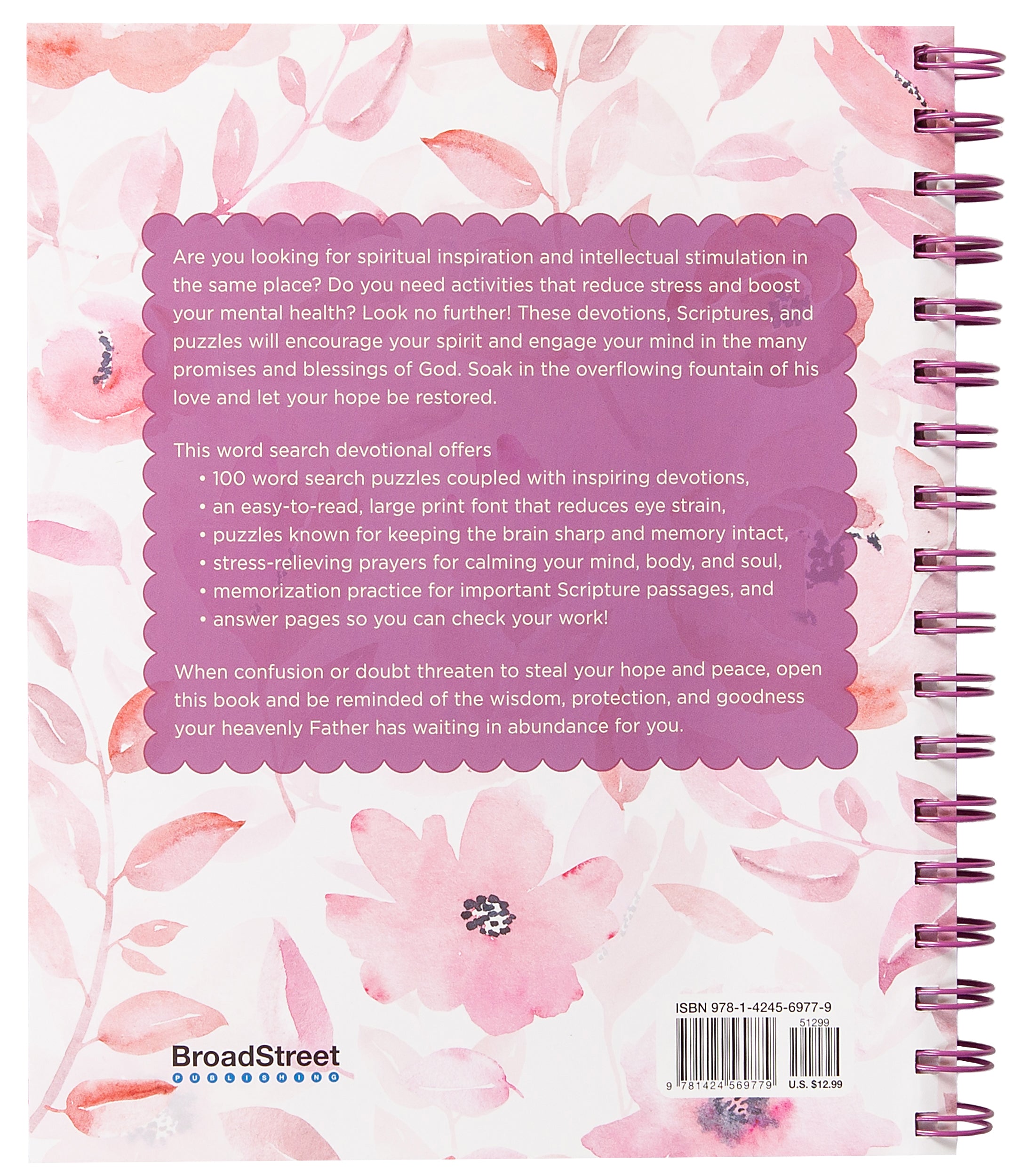 Bible Word Search Devotional (Large Print): 100 Days of Hope for Your Soul