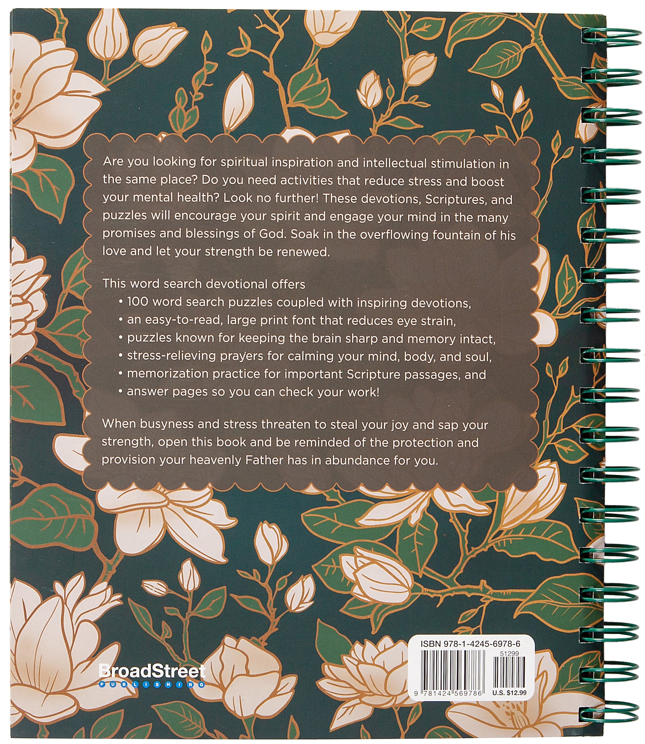 Bible Word Search Devotional (Large Print): 100 Days of Strength for Women