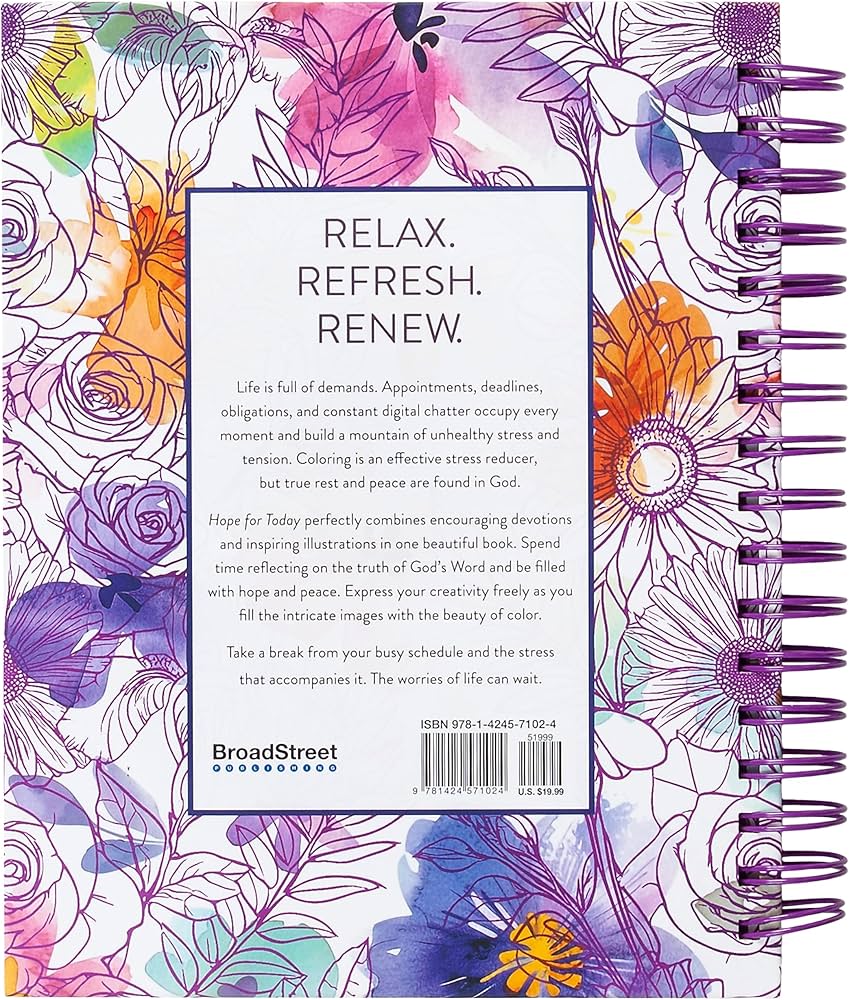 Hope for Today: 80 Days of Strength for Depression & Anxiety - Devotional Coloring Book