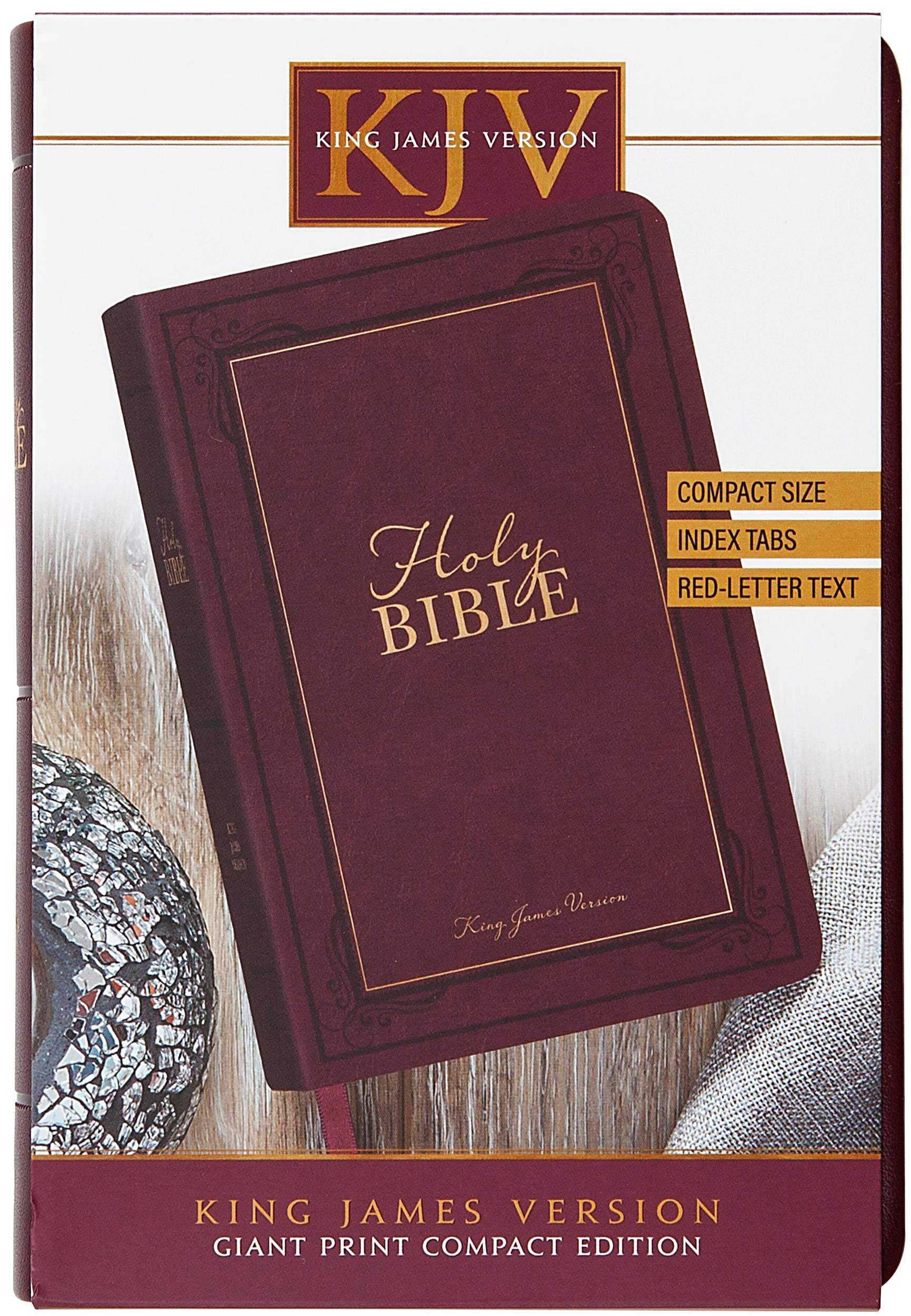 KJV Holy Bible Giant Print Compact Garnet Indexed (Red Letter Edition)