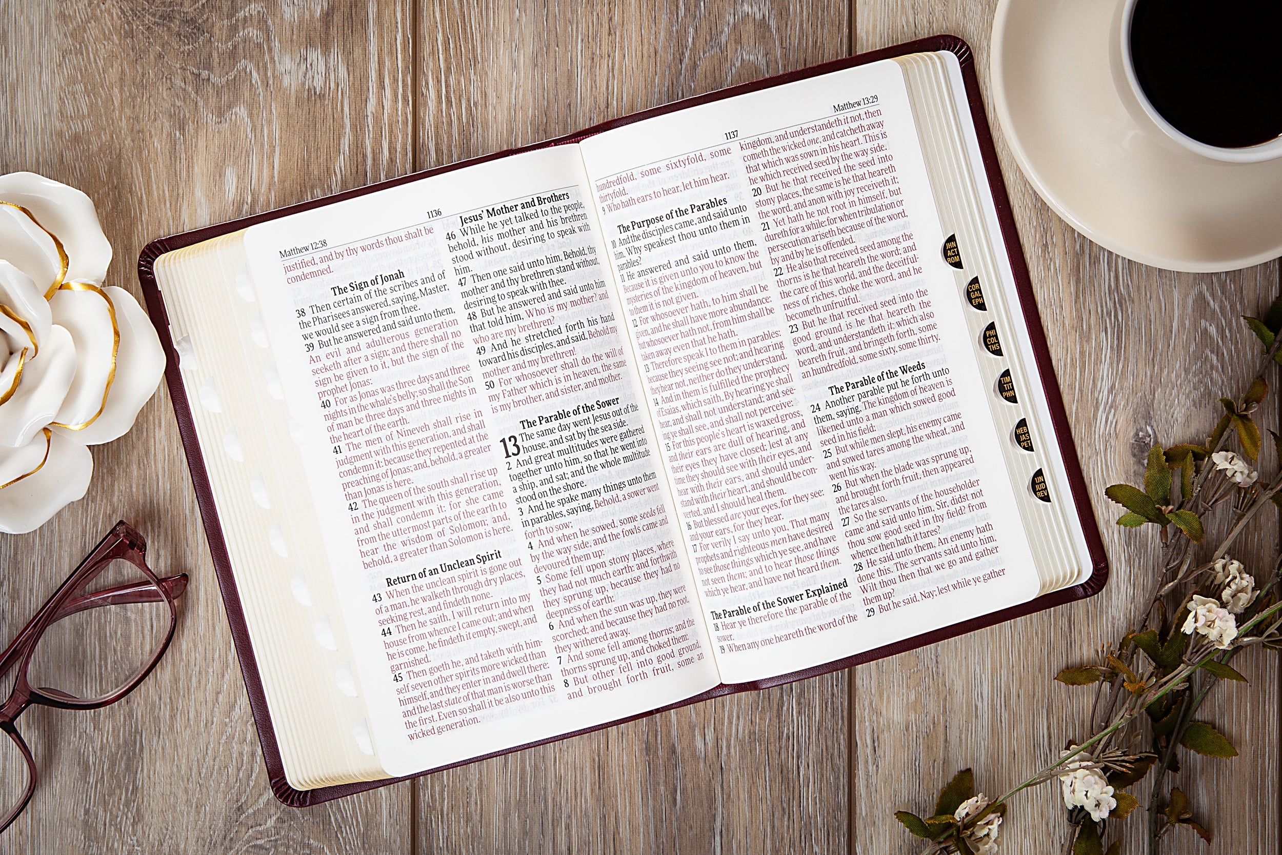 KJV Holy Bible Giant Print Compact Garnet Indexed (Red Letter Edition)
