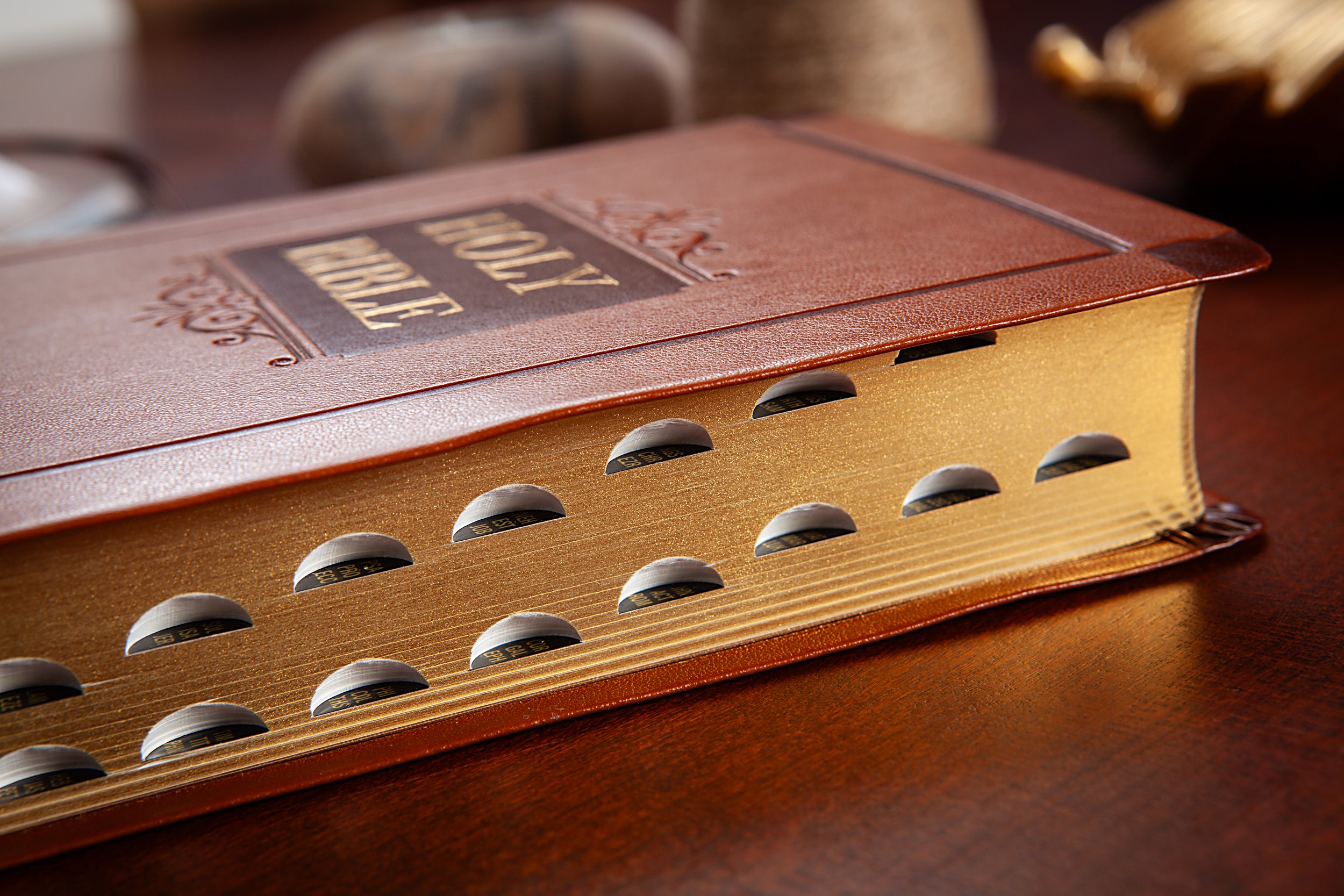 KJV Holy Bible Giant Print Compact Sienna Indexed (Red Letter Edition)