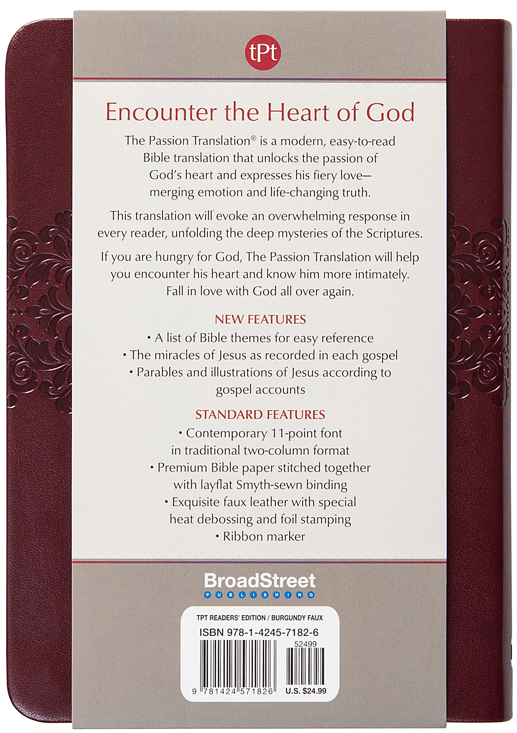 TPT New Testament, 2020 Readers Edition, Burgundy (Black Letter Edition)