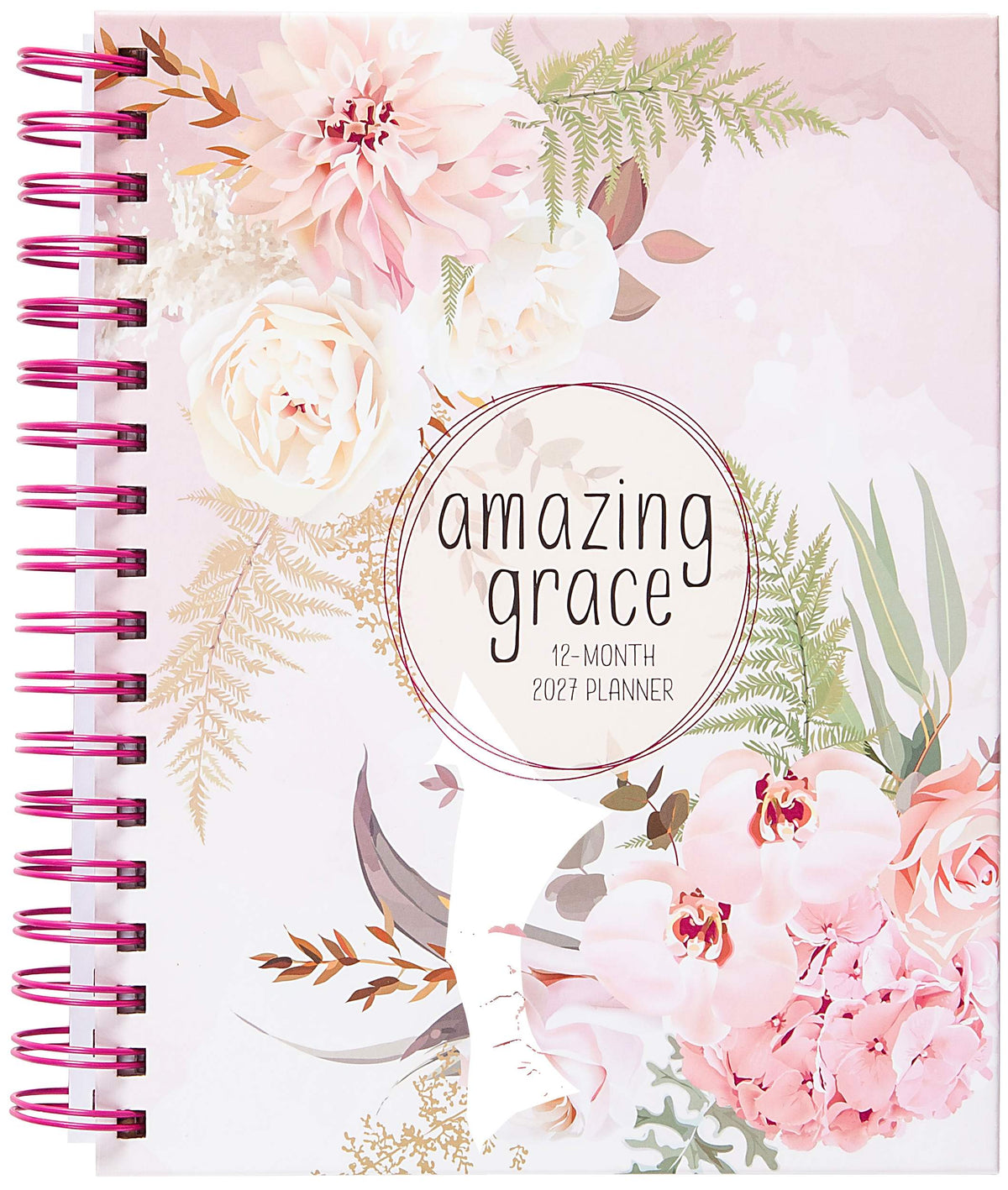 2027 12-Month Weekly Diary/Planner: Amazing Grace (Pink Floral)