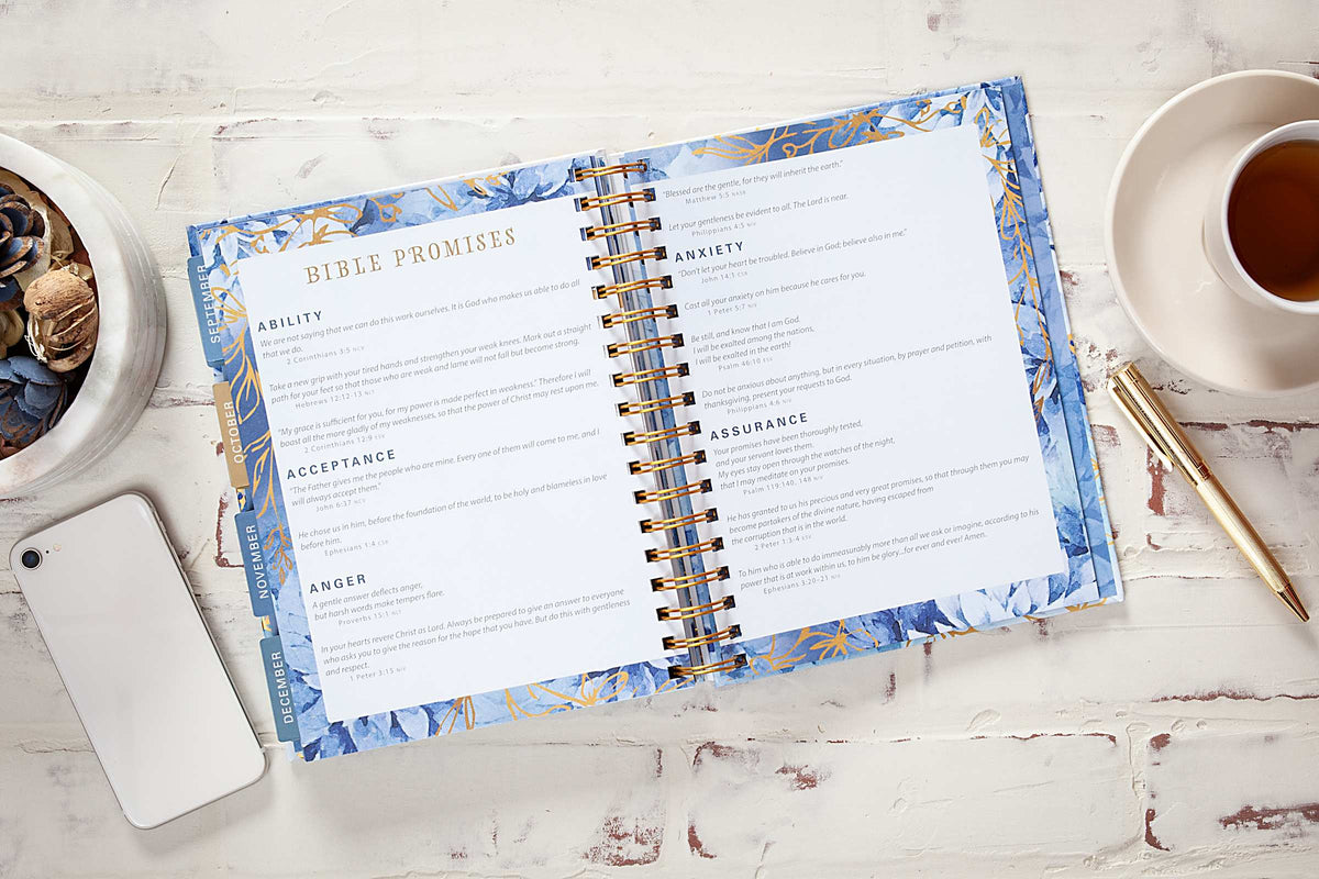 2027 12-Month Weekly Diary/Planner: For I Know the Plans (Blue Floral)