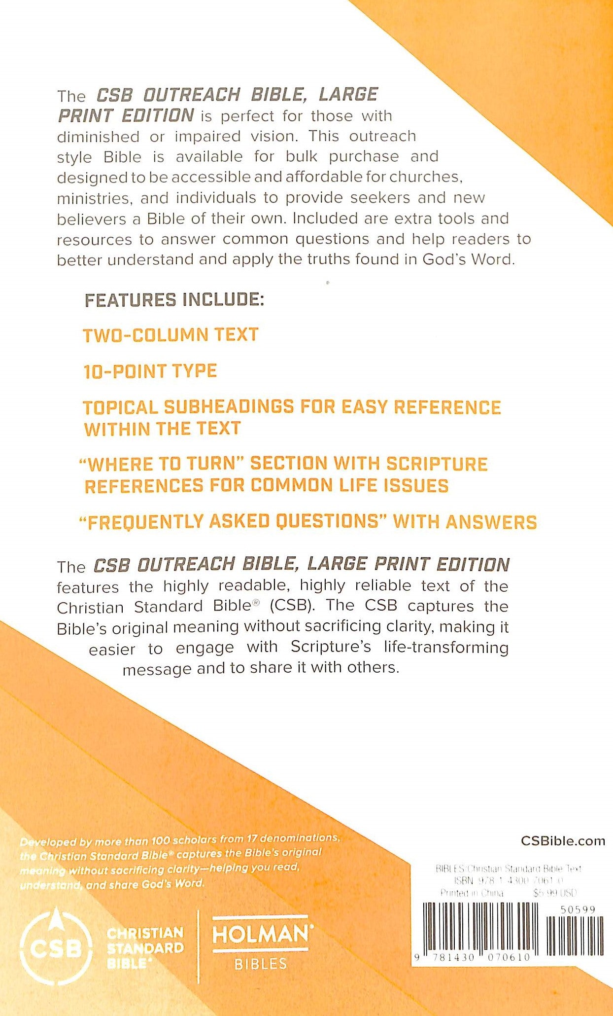 CSB Outreach Bible Large Print Edition