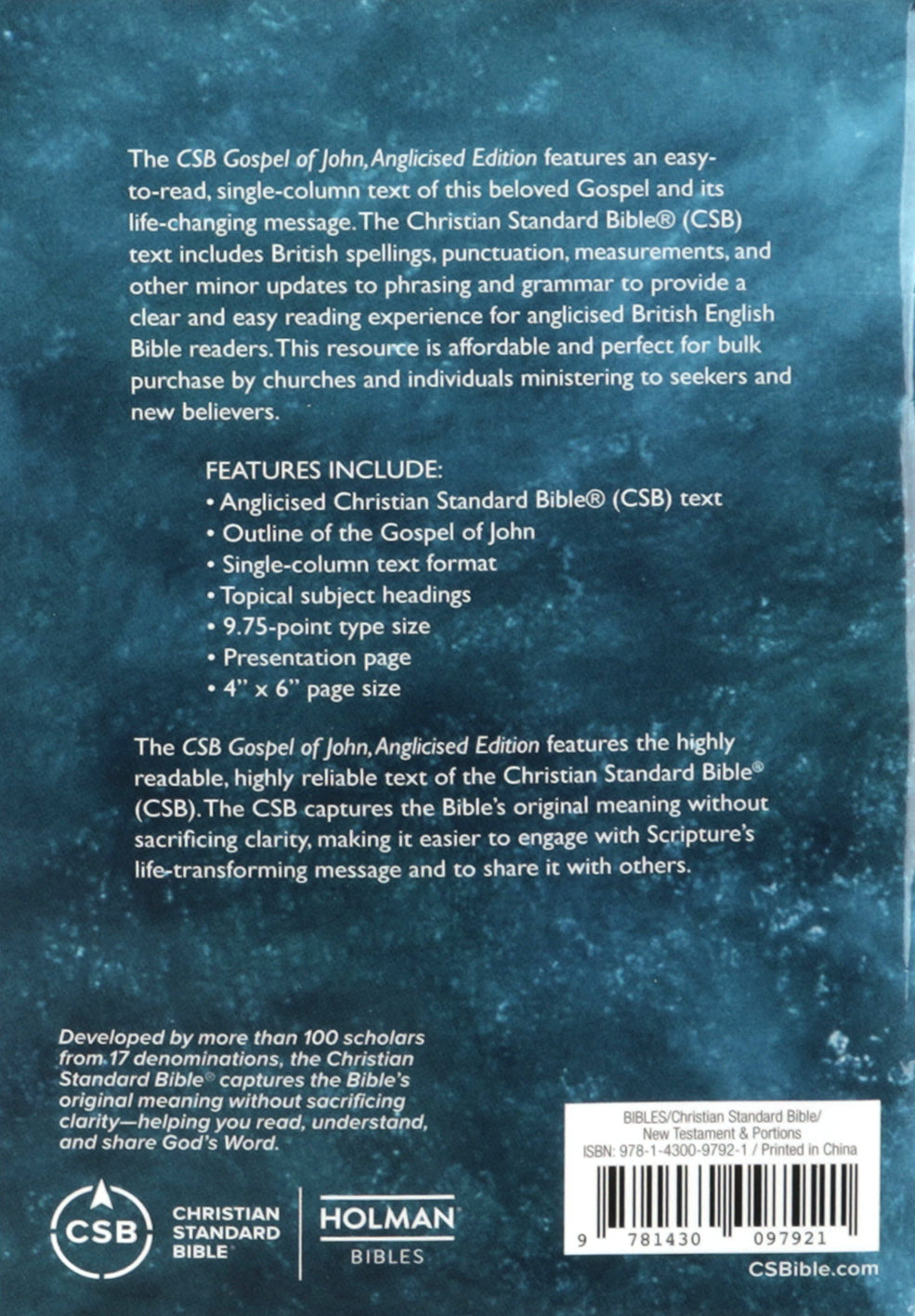 CSB Gospel of John, Anglicised Edition