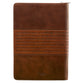 Journal Zippered: Strong and Courageous, Brown