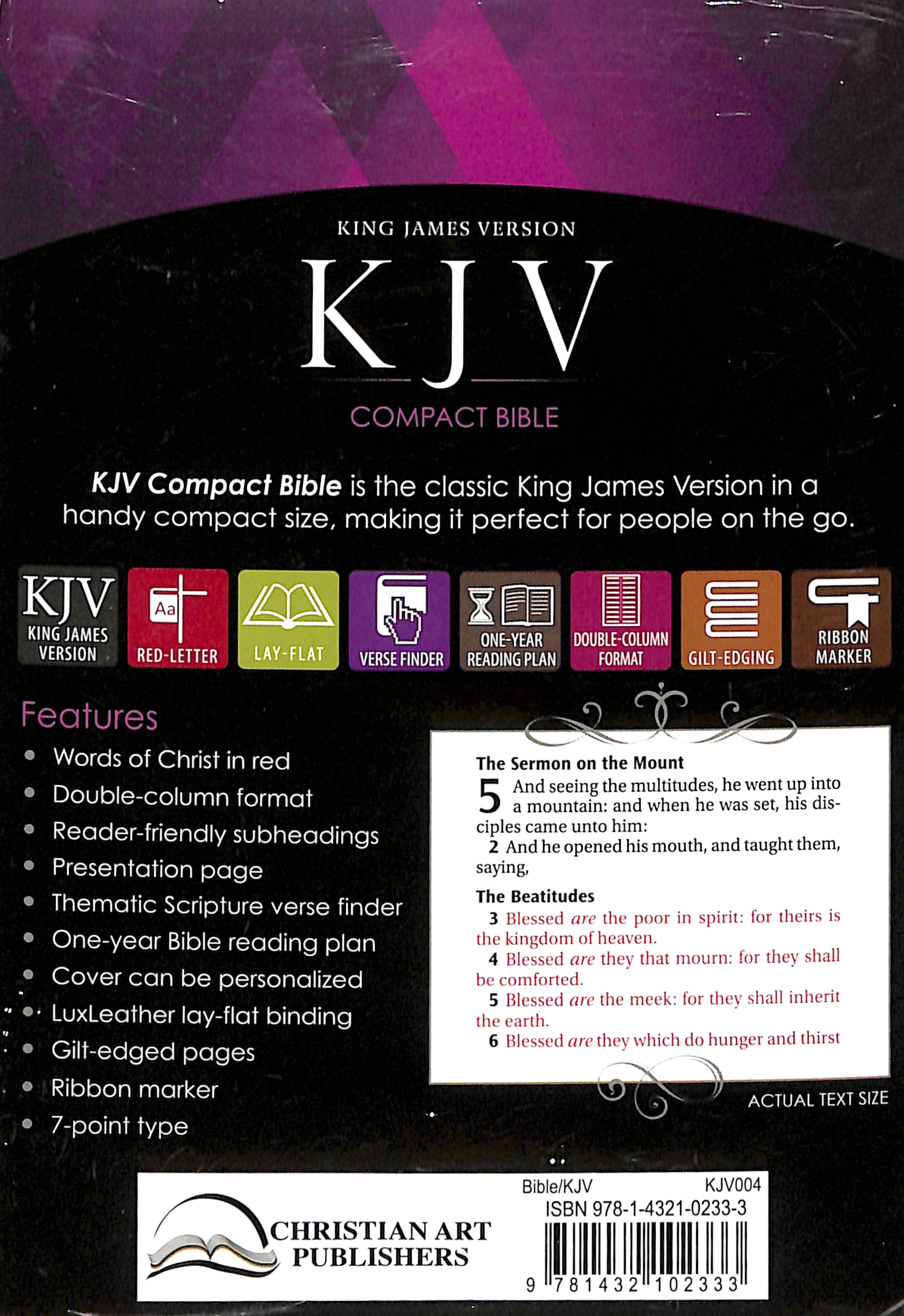 KJV Pocket Bible Purple (Red Letter Edition)