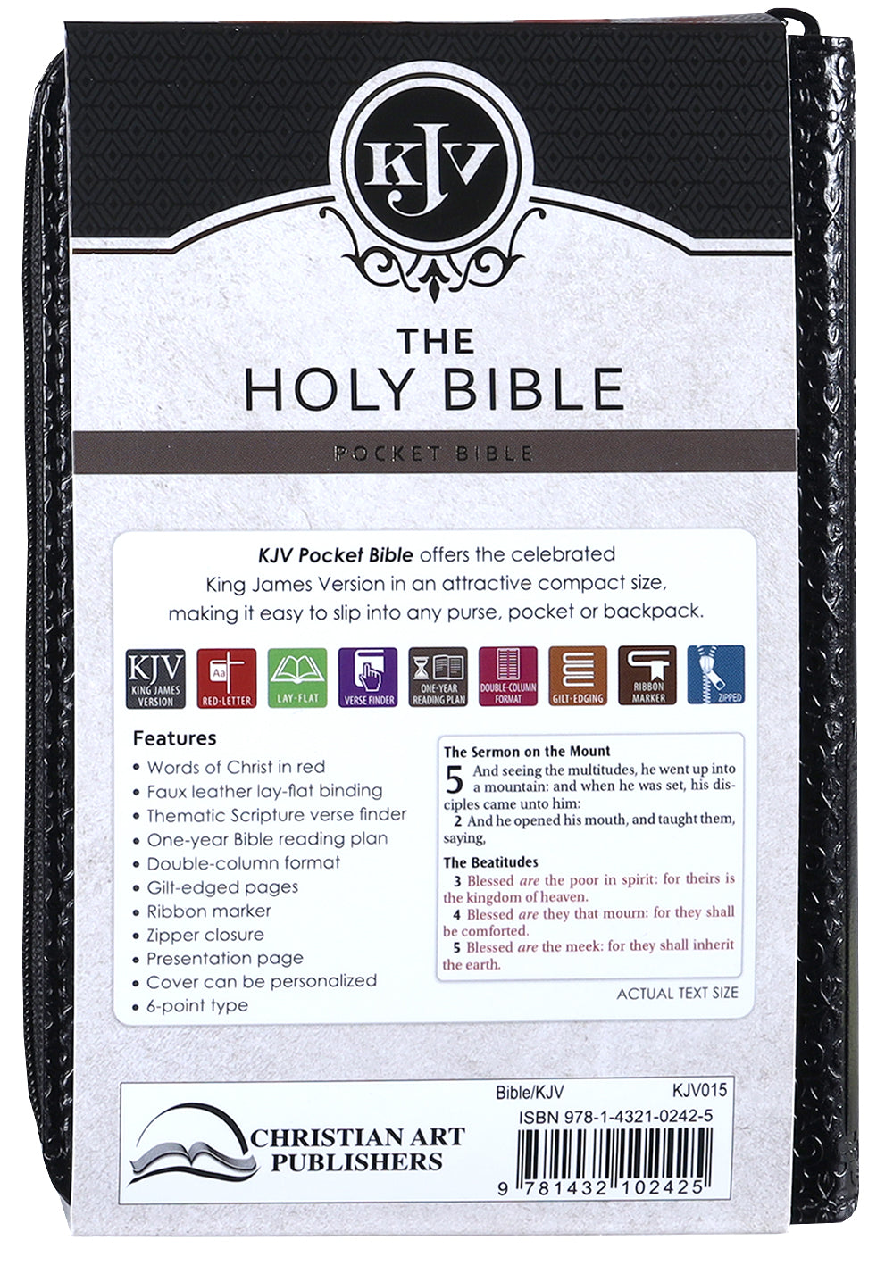 KJV Mini Pocket Edition Zippered Black (Red Letter Edition)