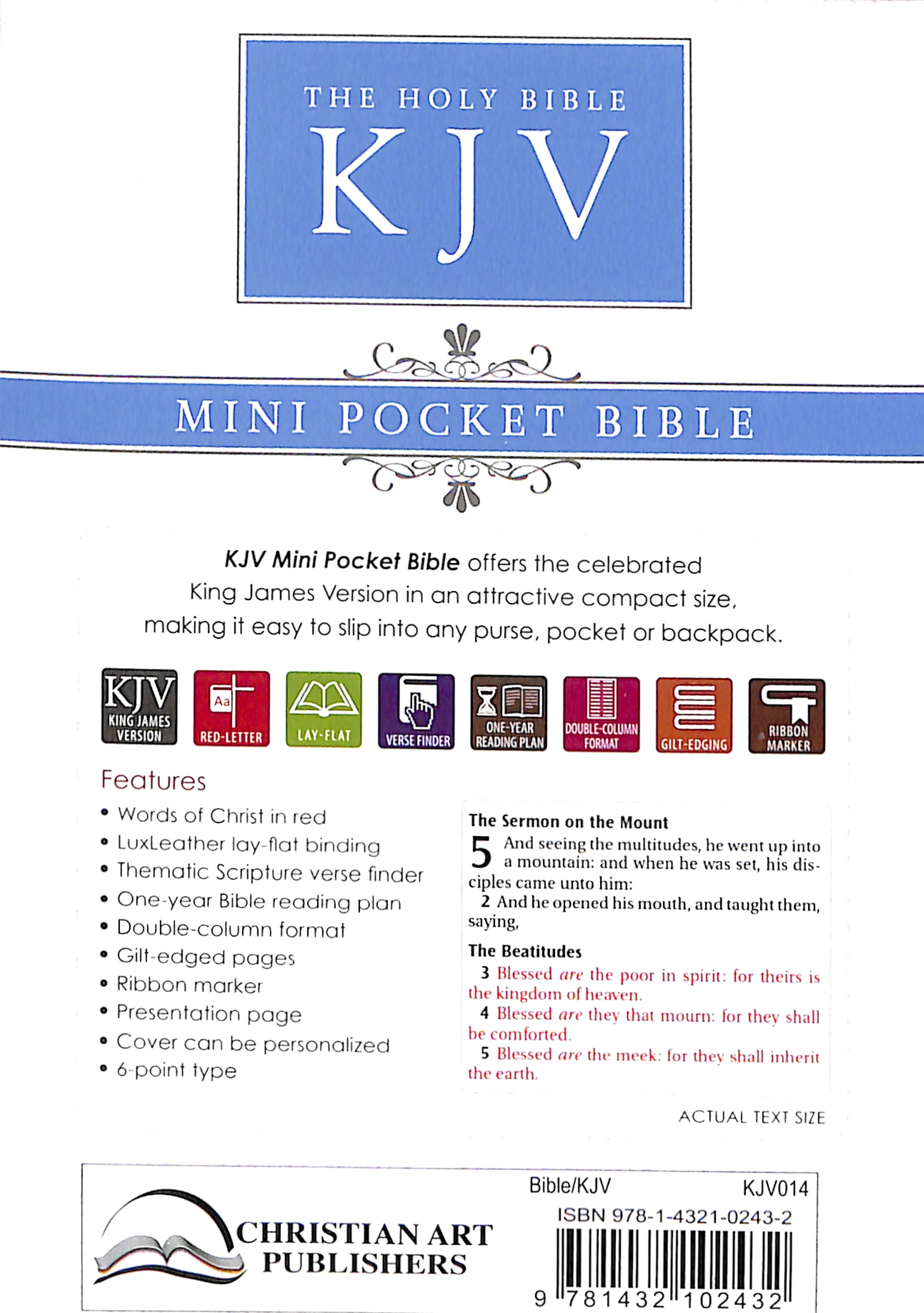 KJV Mini Pocket Bible Tan (Red Letter Edition)