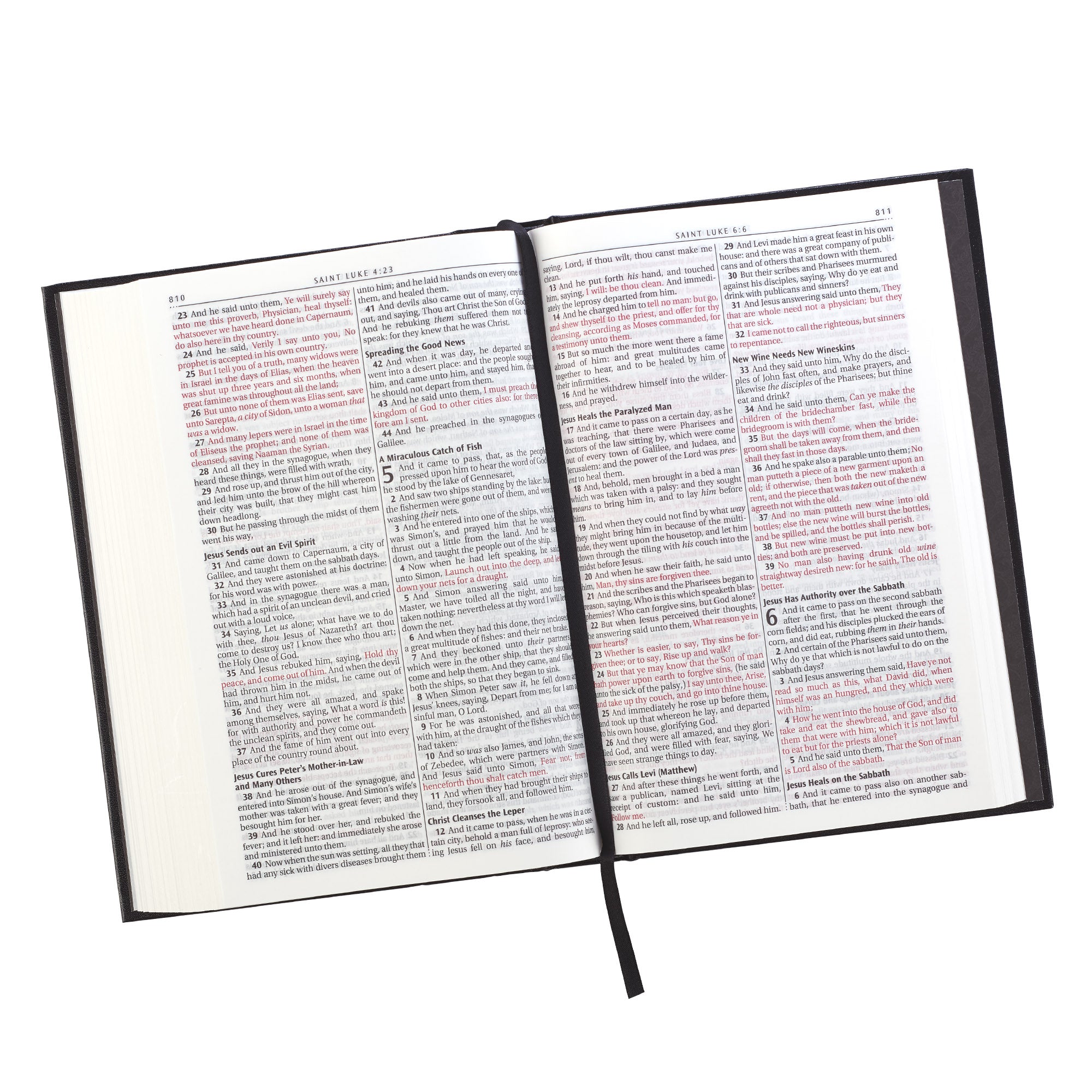 KJV One Year Reading Plan Large Print Bible Black Red Letter Edition