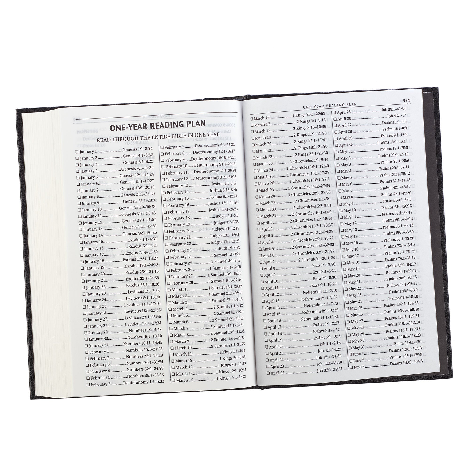 KJV One Year Reading Plan Large Print Bible Black Red Letter Edition