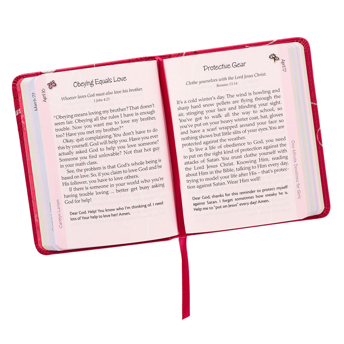 One Minute Devotions: For Girls Pink Luxleather