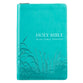 KJV Gift and Award Bible Zippered Aqua Red Letter Edition