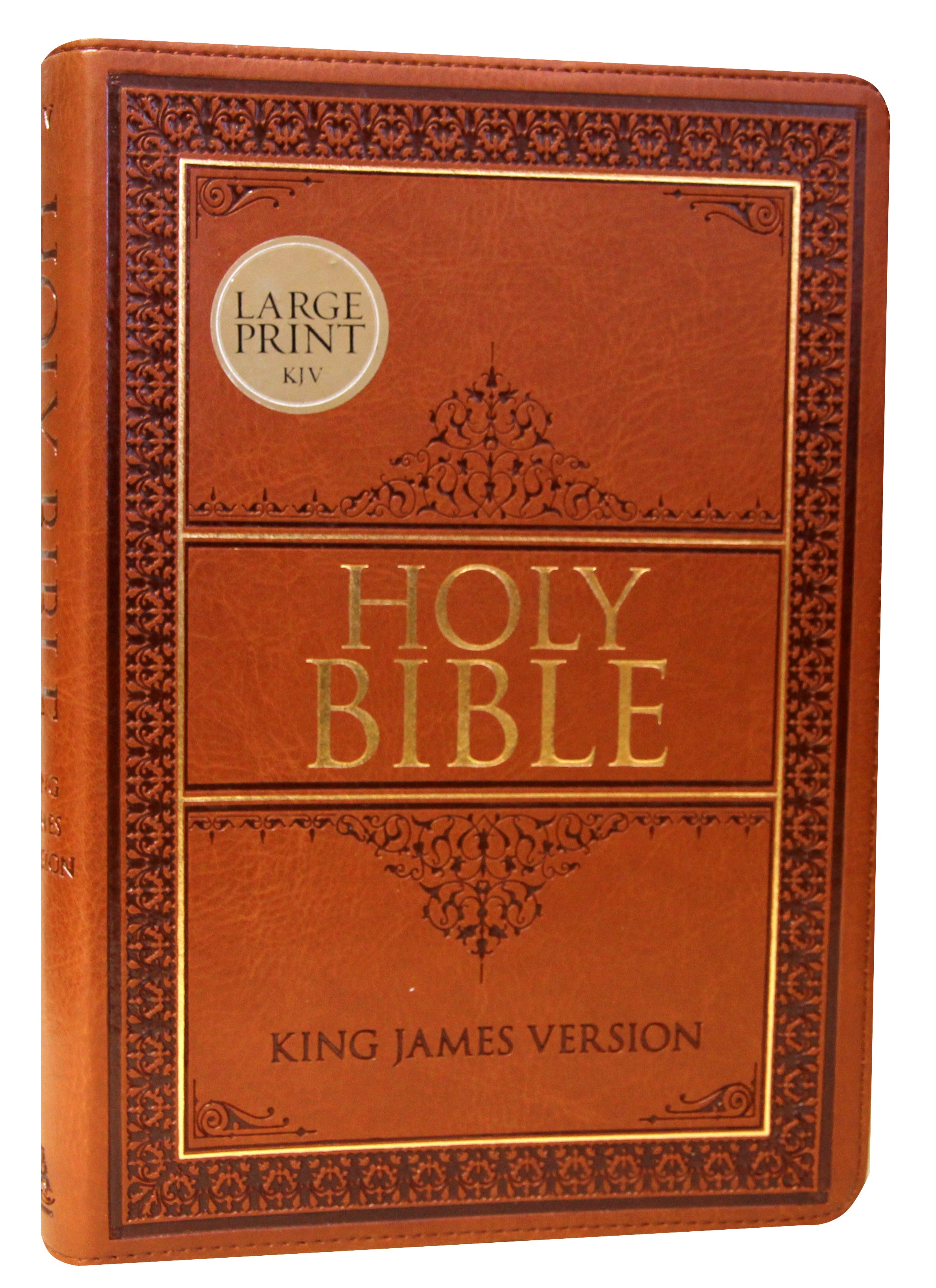 KJV Large Print Thinline Bible Indexed Tan Red Letter Edition