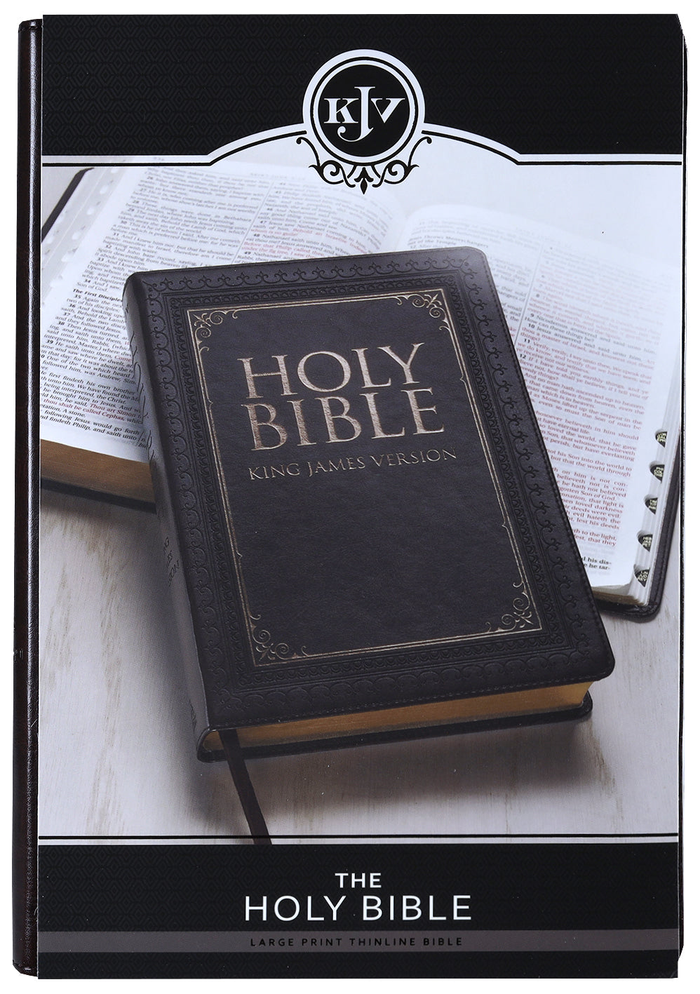 KJV Large Print Thinline Bible Brown Red Letter Edition