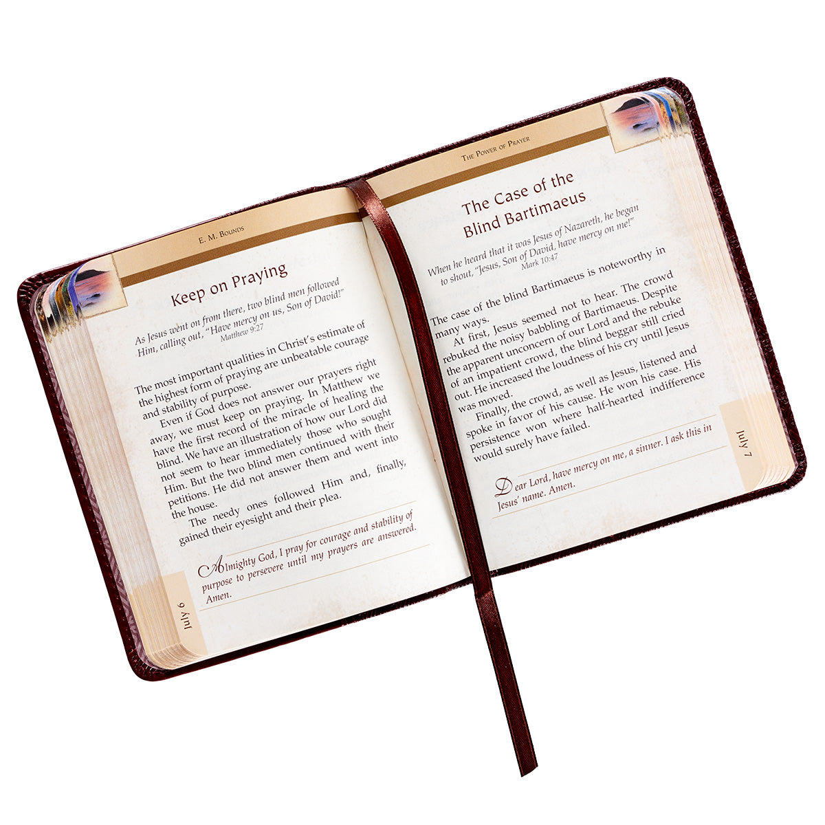 One Minute Devotions: Power of Prayer Brown Luxleather