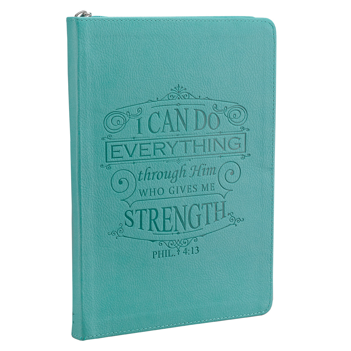 Journal Zippered: I Can Do Everything, Teal (Phil. 4:13)