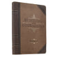Journal Zippered: Be Strong and Courageous, Brown/Beige