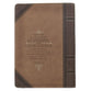 Journal Zippered: Be Strong and Courageous, Brown/Beige