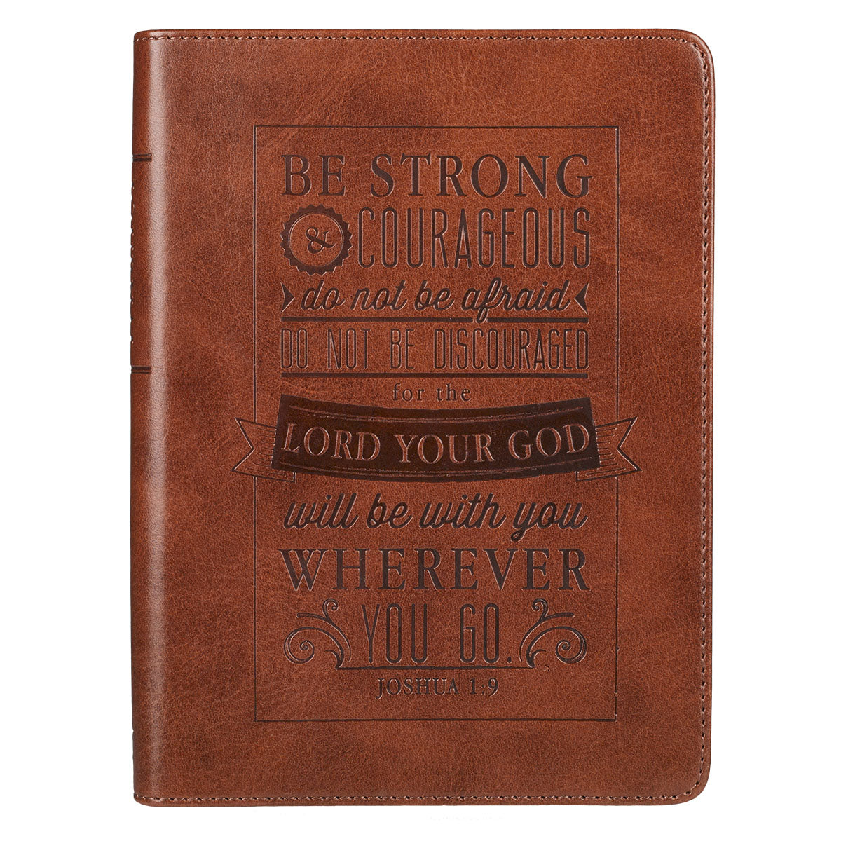 Journal: Be Strong & Courageous , Tan, Handy-Sized (Josh 1:9)