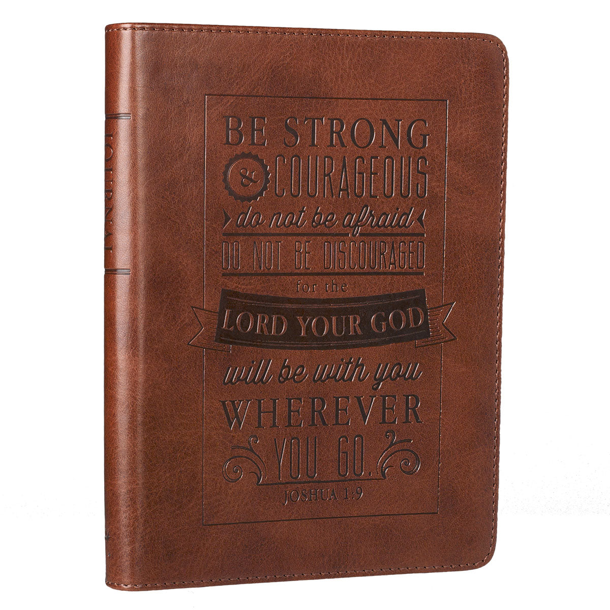 Journal: Be Strong & Courageous , Tan, Handy-Sized (Josh 1:9)