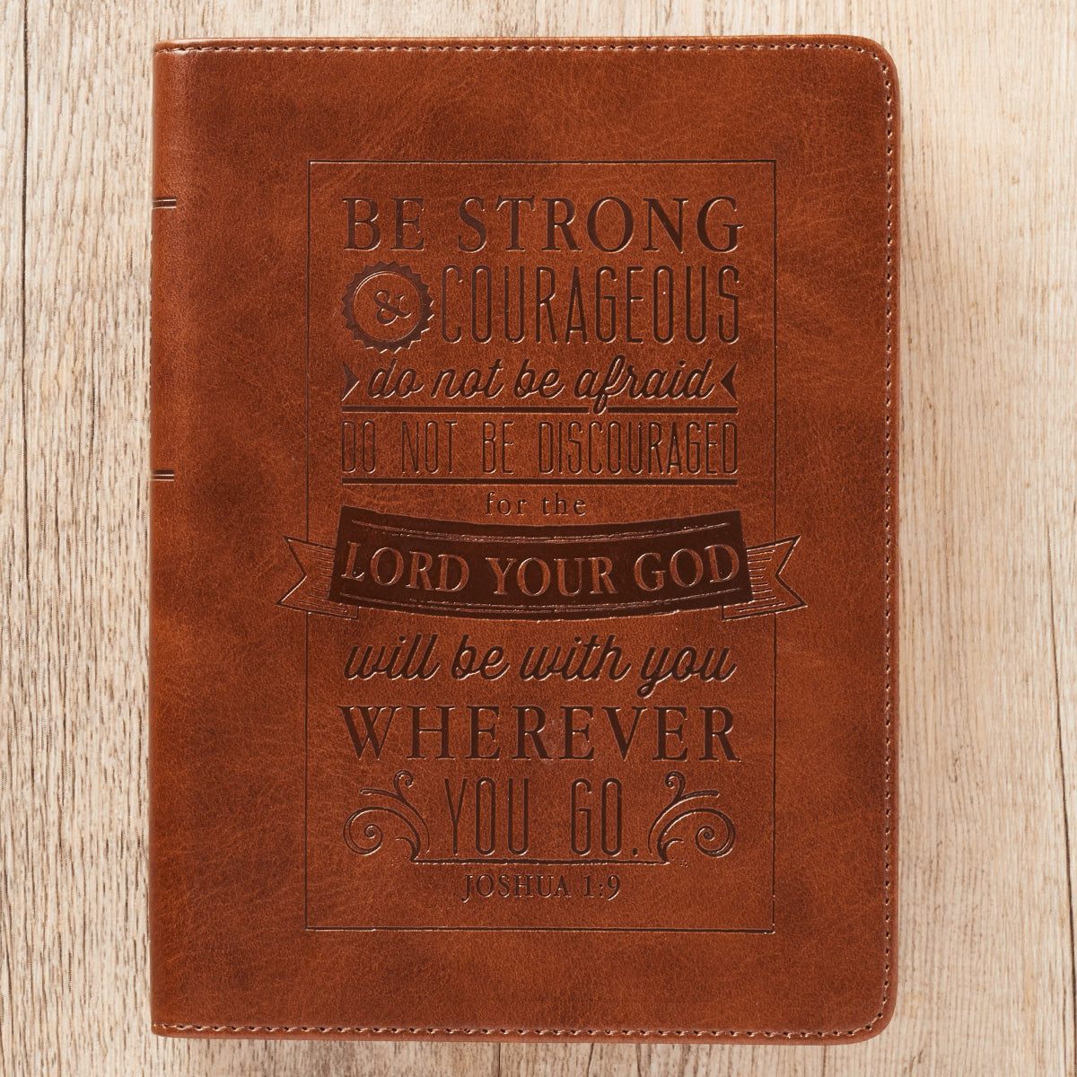 Journal: Be Strong & Courageous , Tan, Handy-Sized (Josh 1:9)