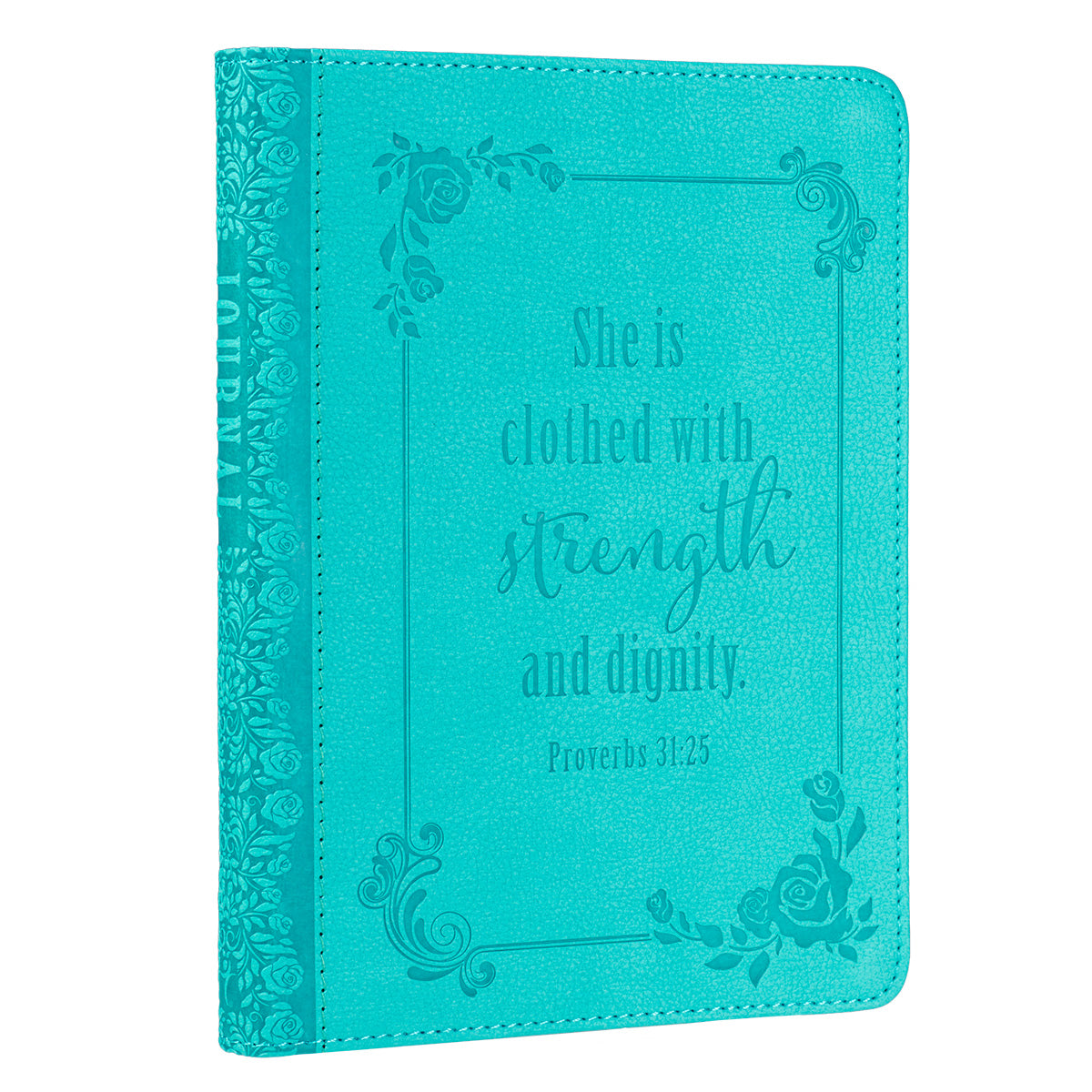 Journal: Strength & Dignity Turquoise, Handy-Sized (Prov 31:25)