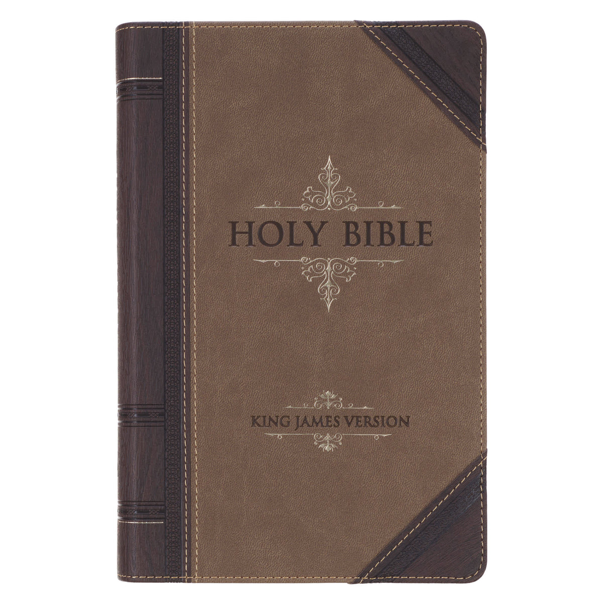 KJV Giant Print Bible 2-Tone Brown Red Letter Edition