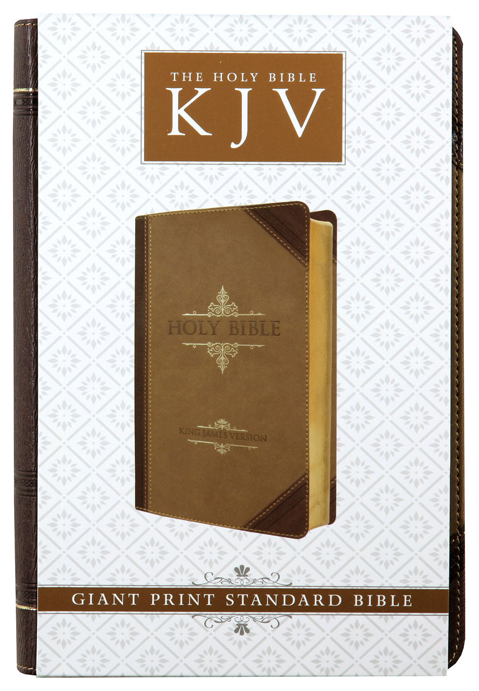 KJV Giant Print Bible 2-Tone Brown Red Letter Edition