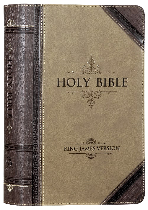 KJV Giant Print Bible 2-Tone Brown Red Letter Edition