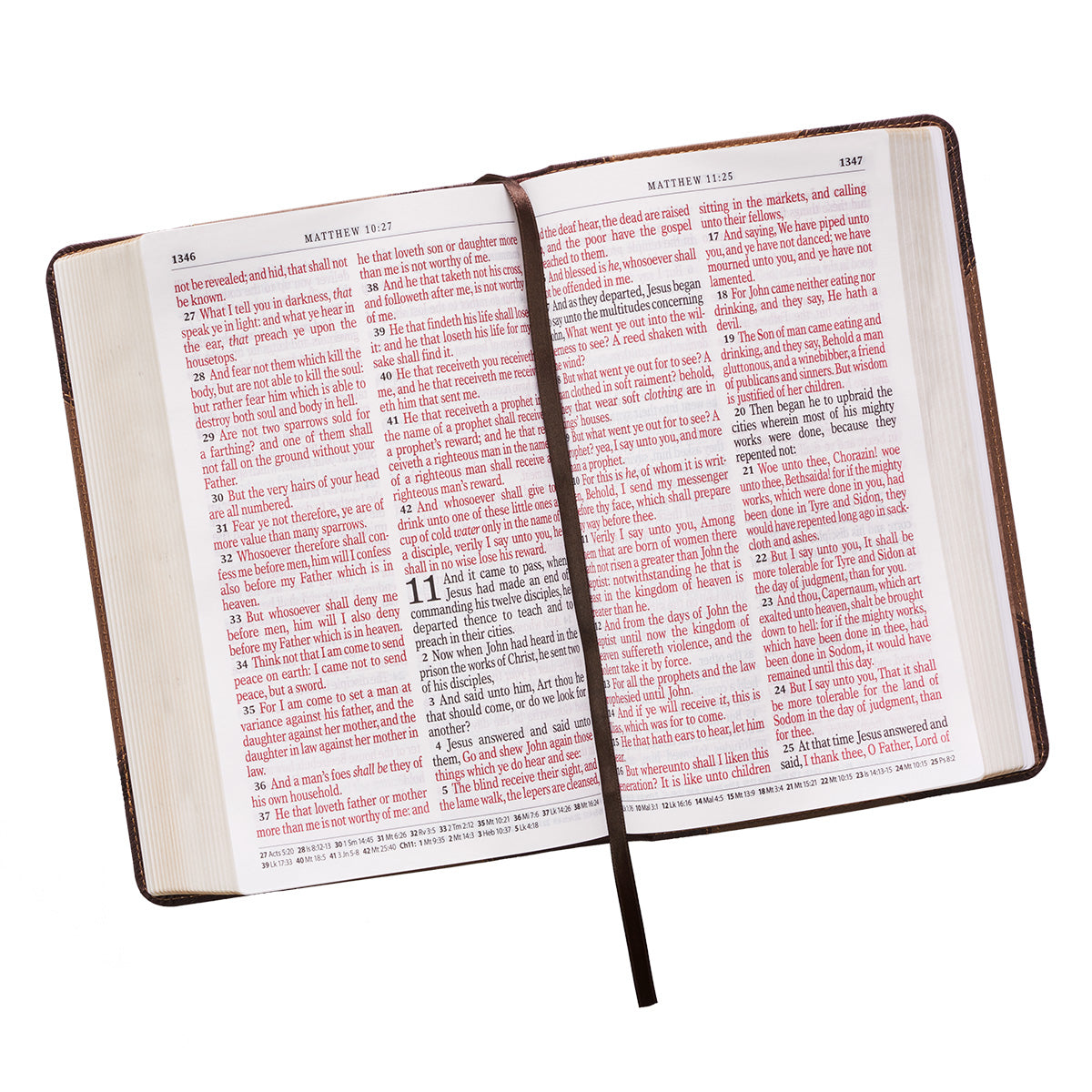 KJV Giant Print Bible 2-Tone Brown Red Letter Edition