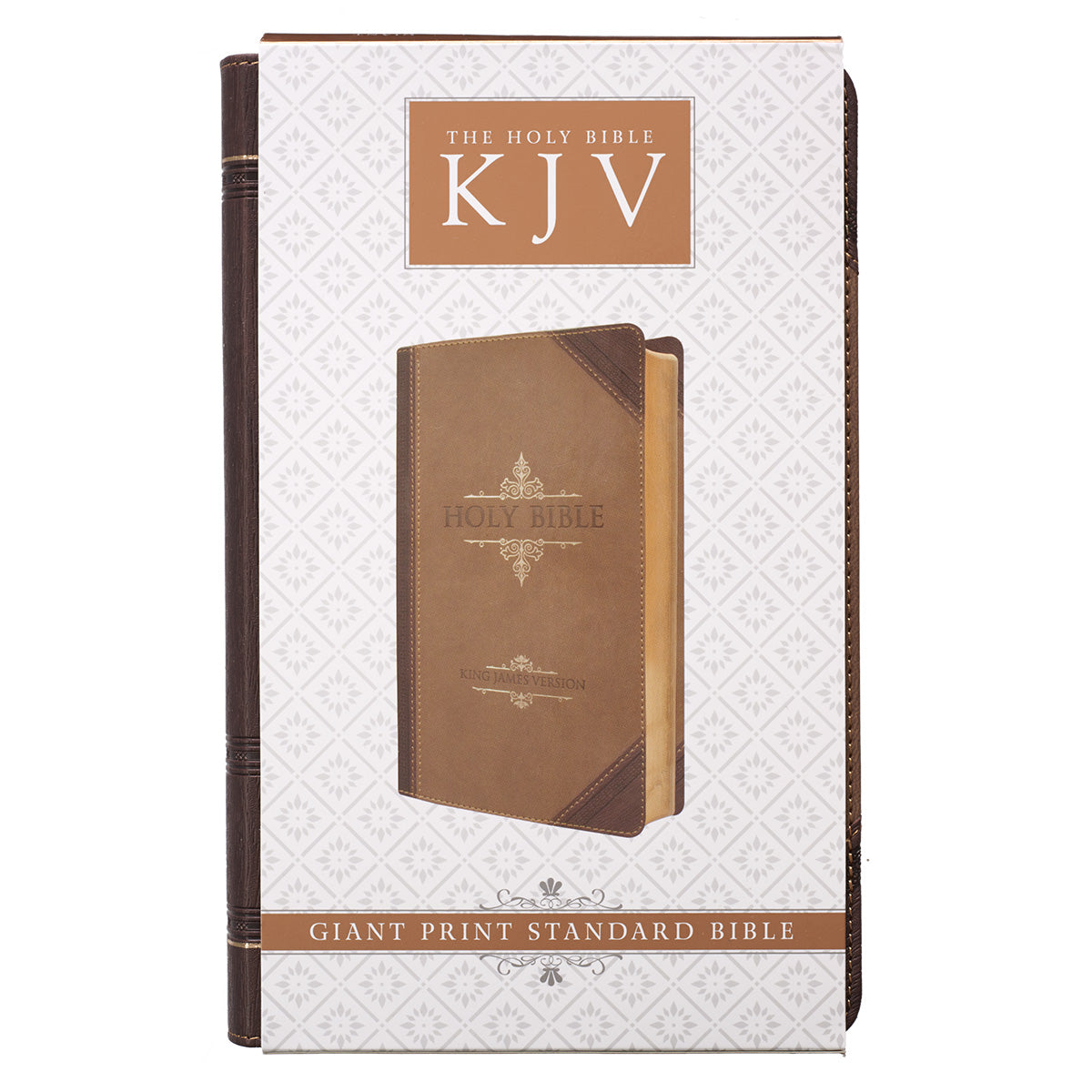 KJV Giant Print Bible 2-Tone Brown Red Letter Edition