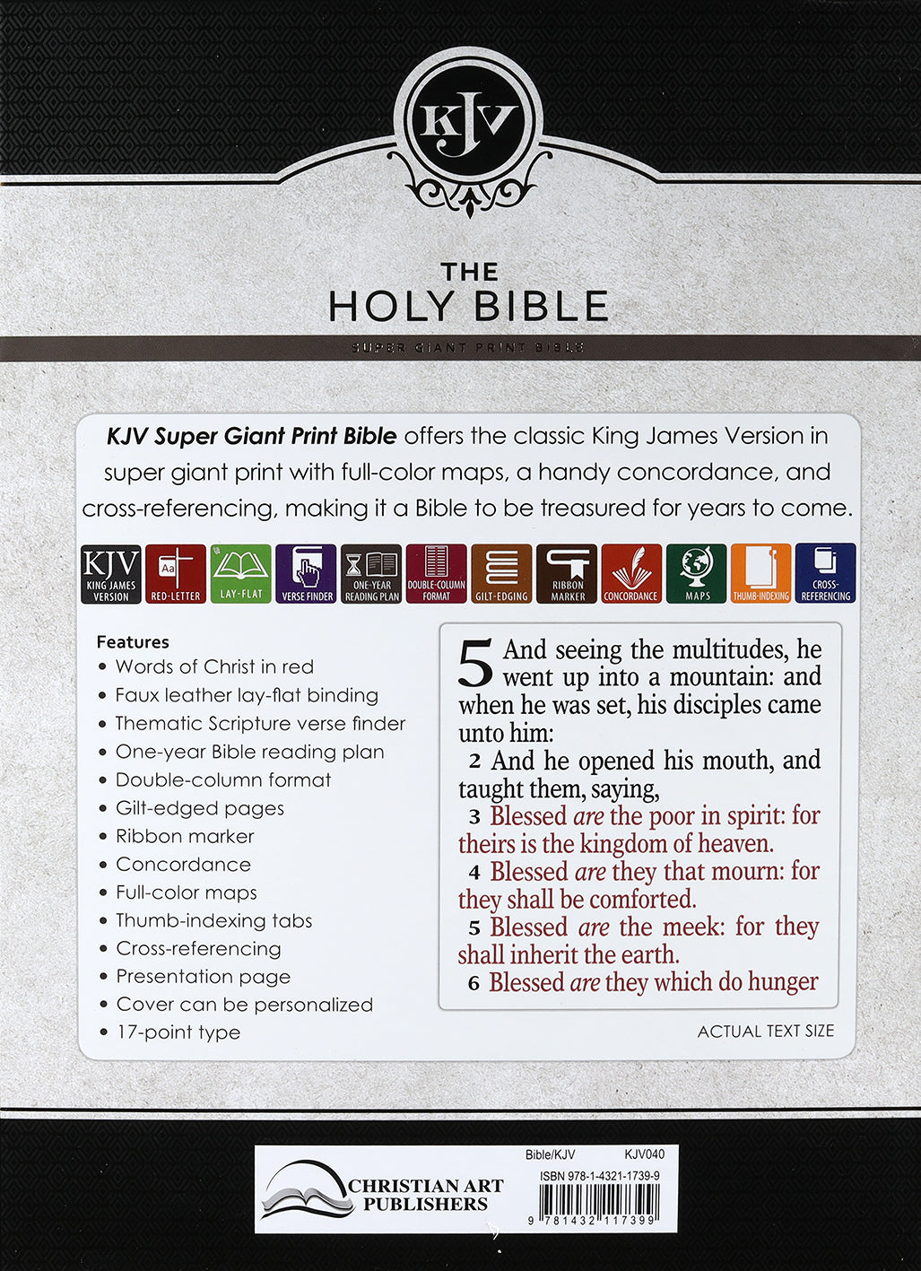 KJV Super Giant Print Bible Burgundy (Red Letter Edition)