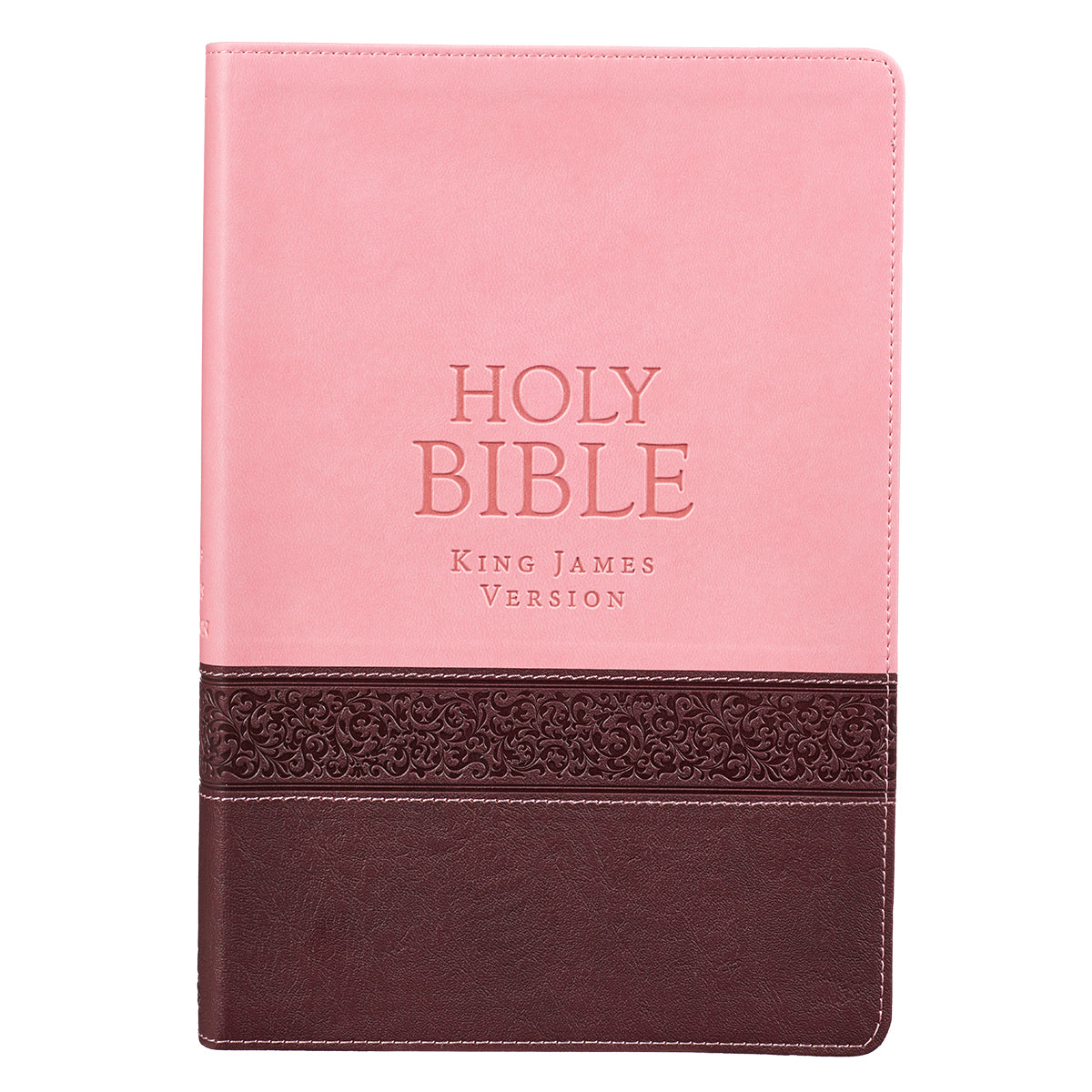 KJV Large Print Thinline Bible Brown Pink Red Letter Edition