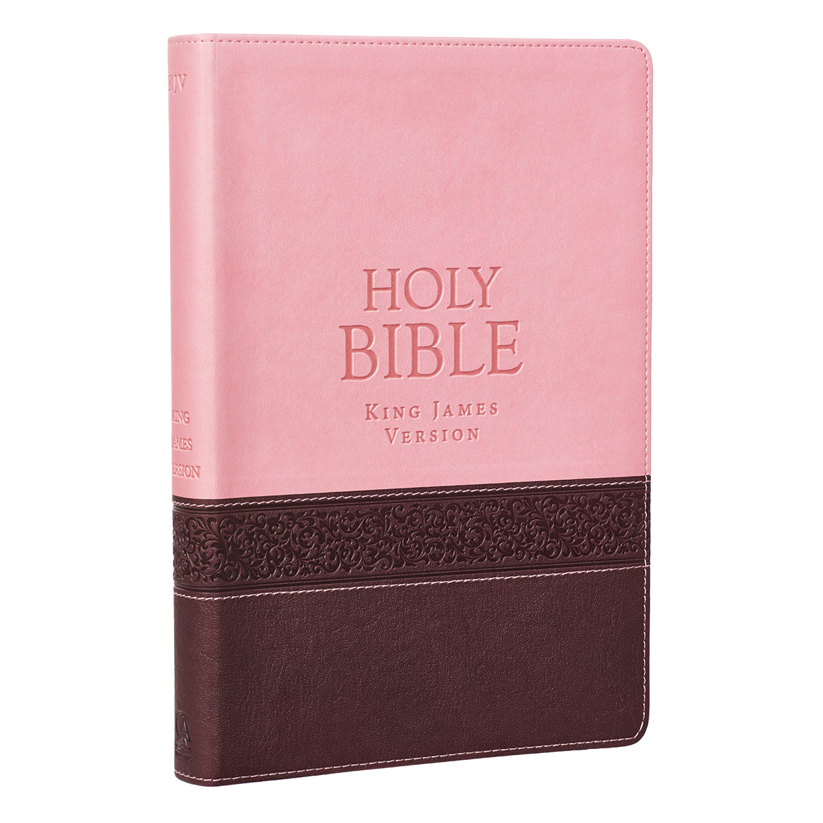 KJV Large Print Thinline Bible Brown Pink Red Letter Edition
