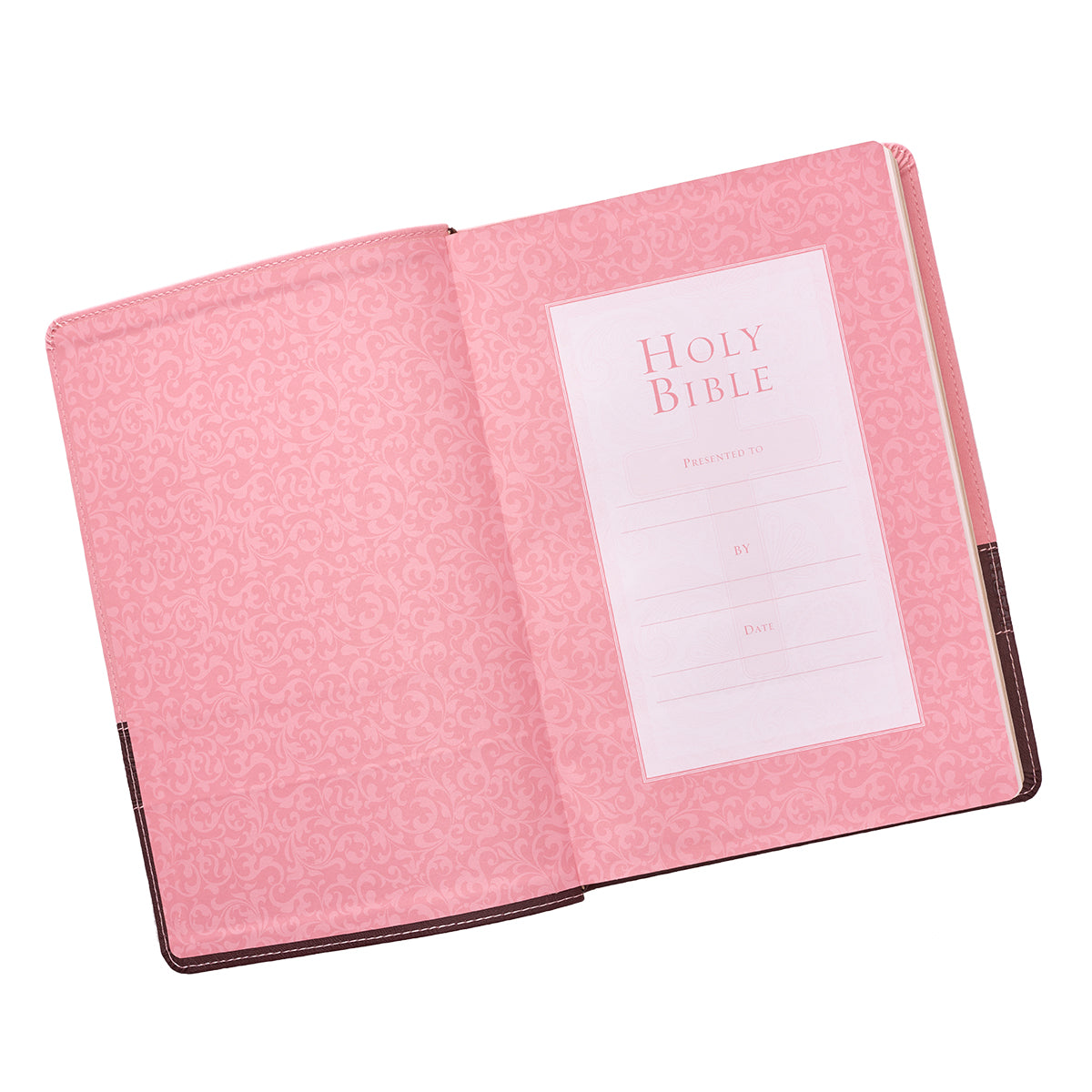 KJV Large Print Thinline Bible Brown Pink Red Letter Edition