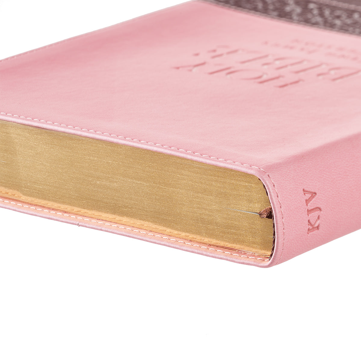 KJV Large Print Thinline Bible Brown Pink Red Letter Edition