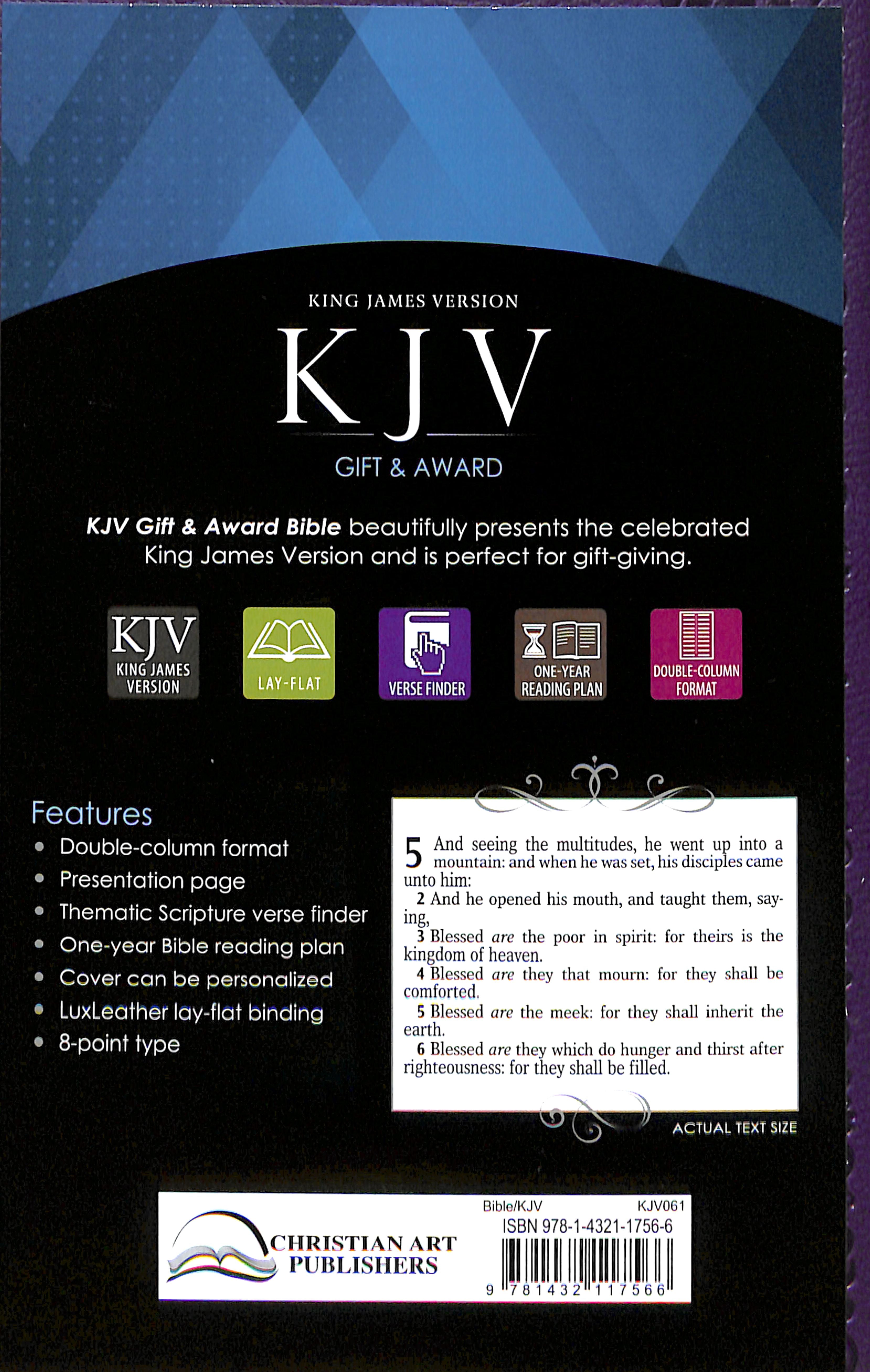 KJV Gift & Award Bible Purple (Black Letter Edition)