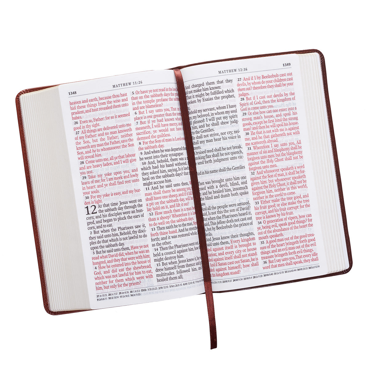 KJV Giant Print Bible 2-Tone Brown Red Letter Edition