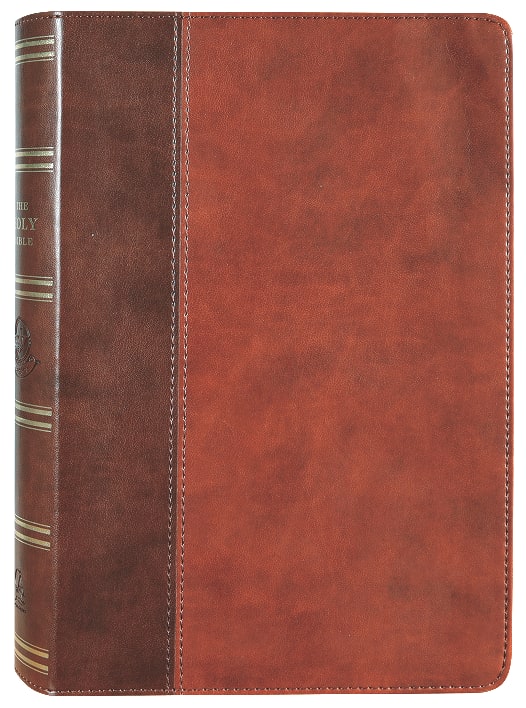 KJV Giant Print Bible 2-Tone Brown Red Letter Edition