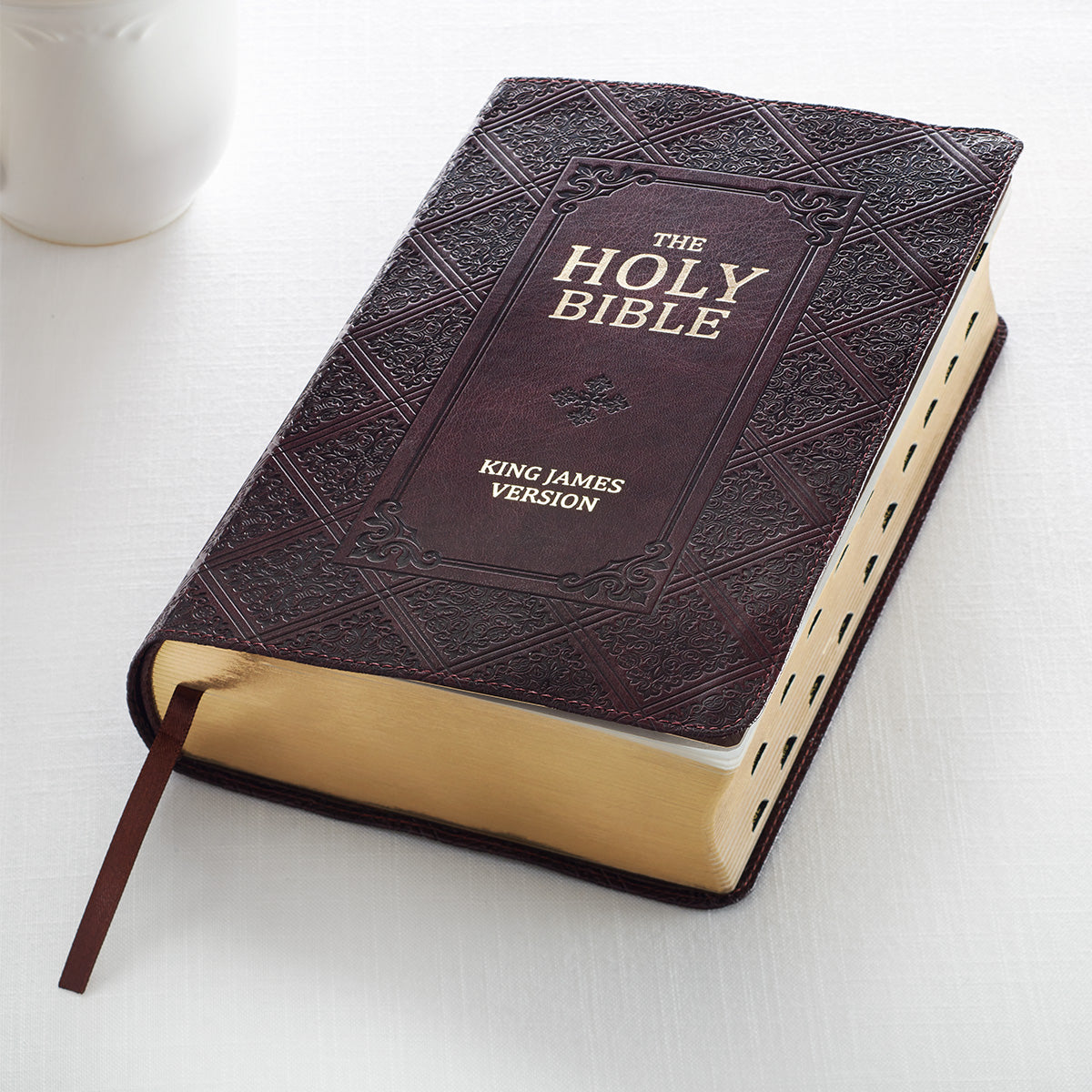 KJV Giant Print Bible Pattern Dark Brown (Red Letter Edition)